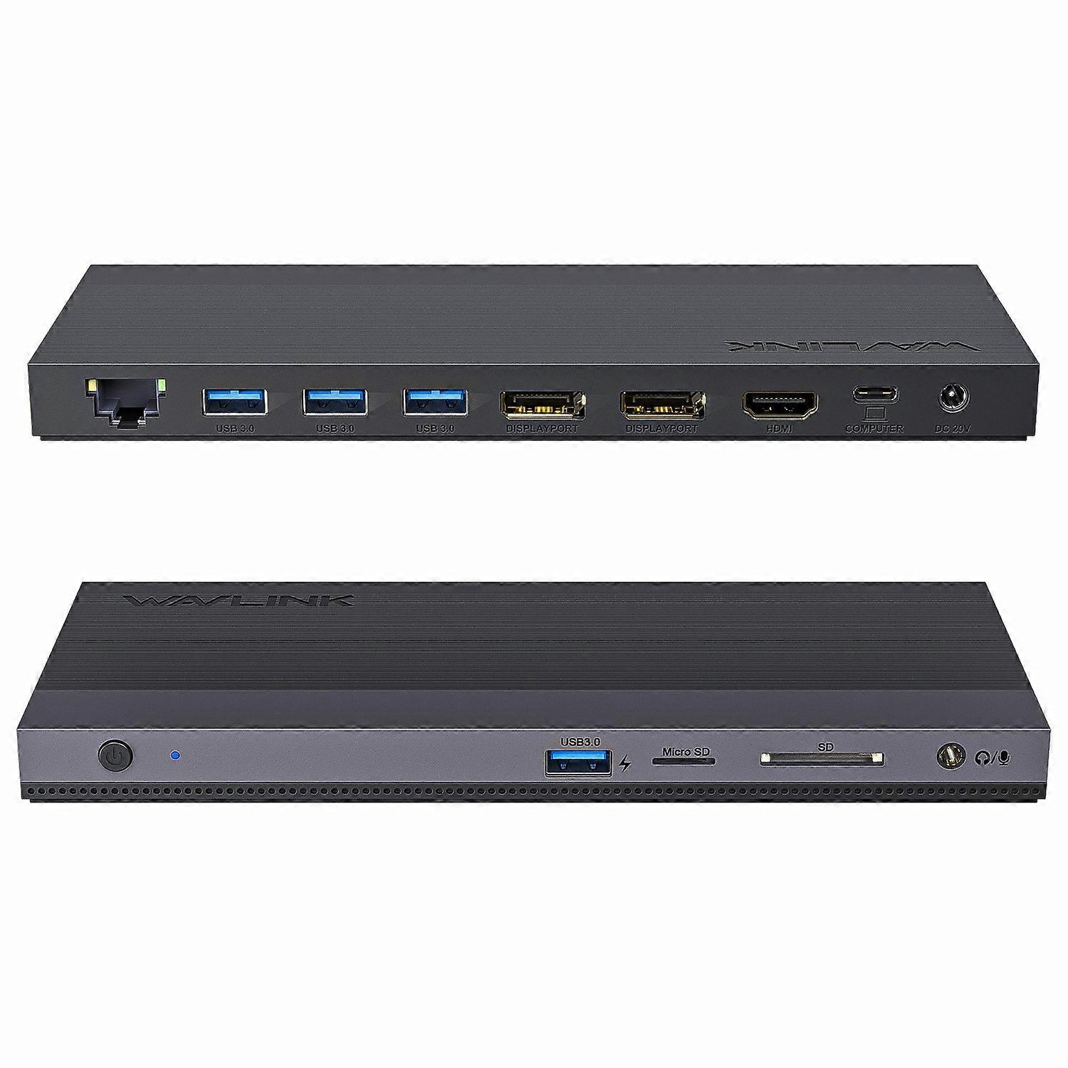 WAVLINK UMD01R Pro 13-in-1 Laptop Docking Station 2x DisplayPort and HD 4x USB 3.0 SD TF Card Reader