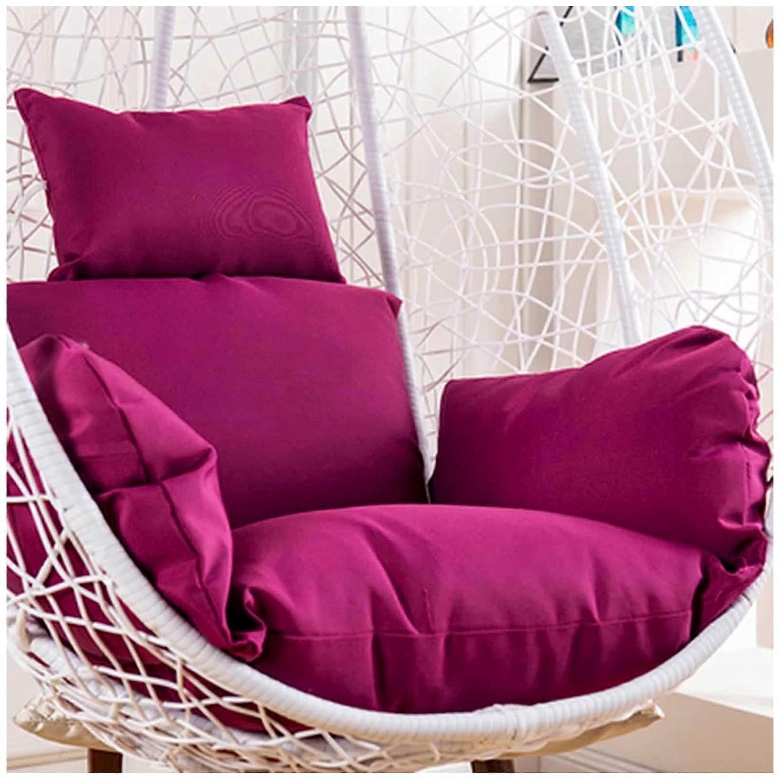 Fluffy replacement cover for hanging chair with headrest and armrests, purple violet