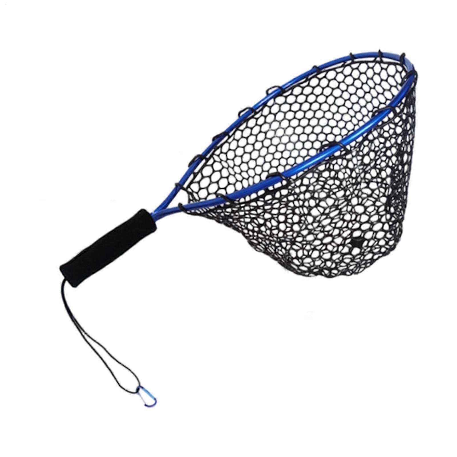 Fischnetz Aquarium – Fishing Net Multifunctional Shrimp Scoop with Handle Landing Nets for Streams, Kayak, Outdoor, Blue