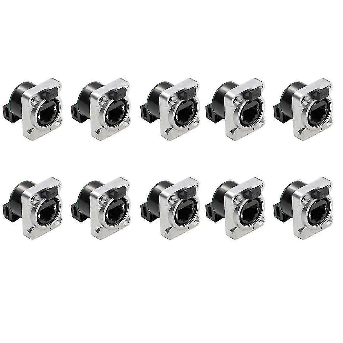10PCS Ethernet RJ45 Chassis Socket Pass Through Connector IP65 Waterproof