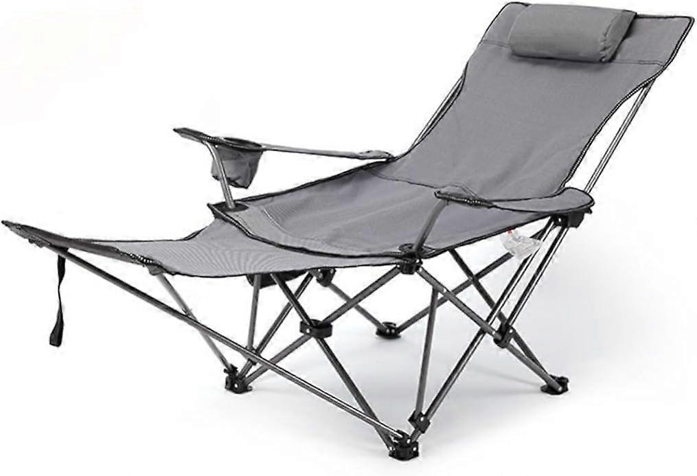 Camping Folding Chair, Portable Fishing Seat with Backrest, Comfortable Lounge Chair for Office Breaks, Grizzle A Model