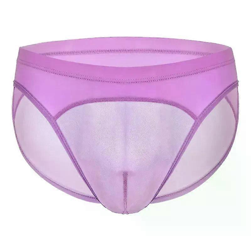 Men's Sexy Briefs Gays Low-rise U Convex Pouch Underwear Comfortable Mesh Transparent Thin Quick Dry Cool Feel Sports Underpants