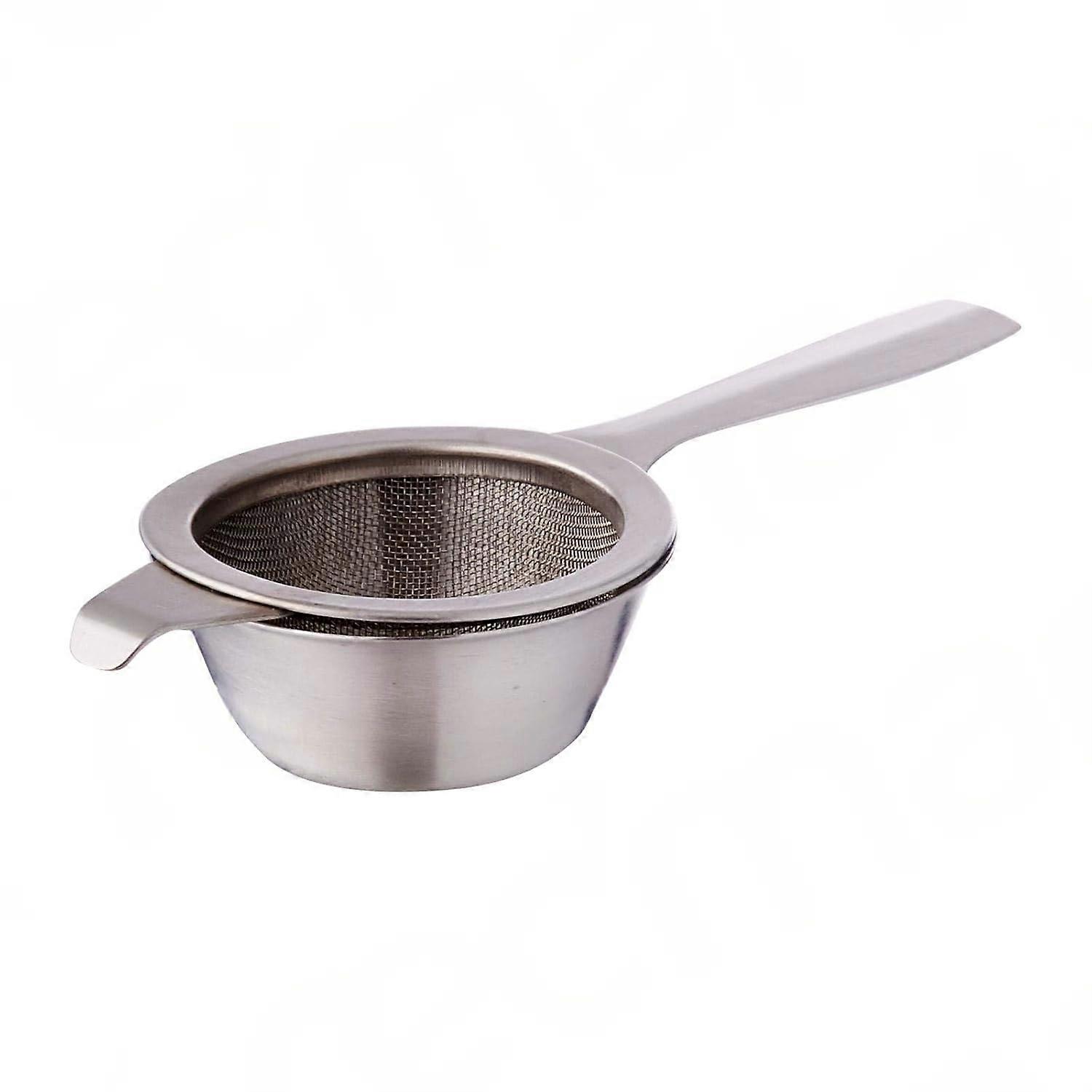 Teesieb und Teeschale, 2" breit x 5 1/2" lang