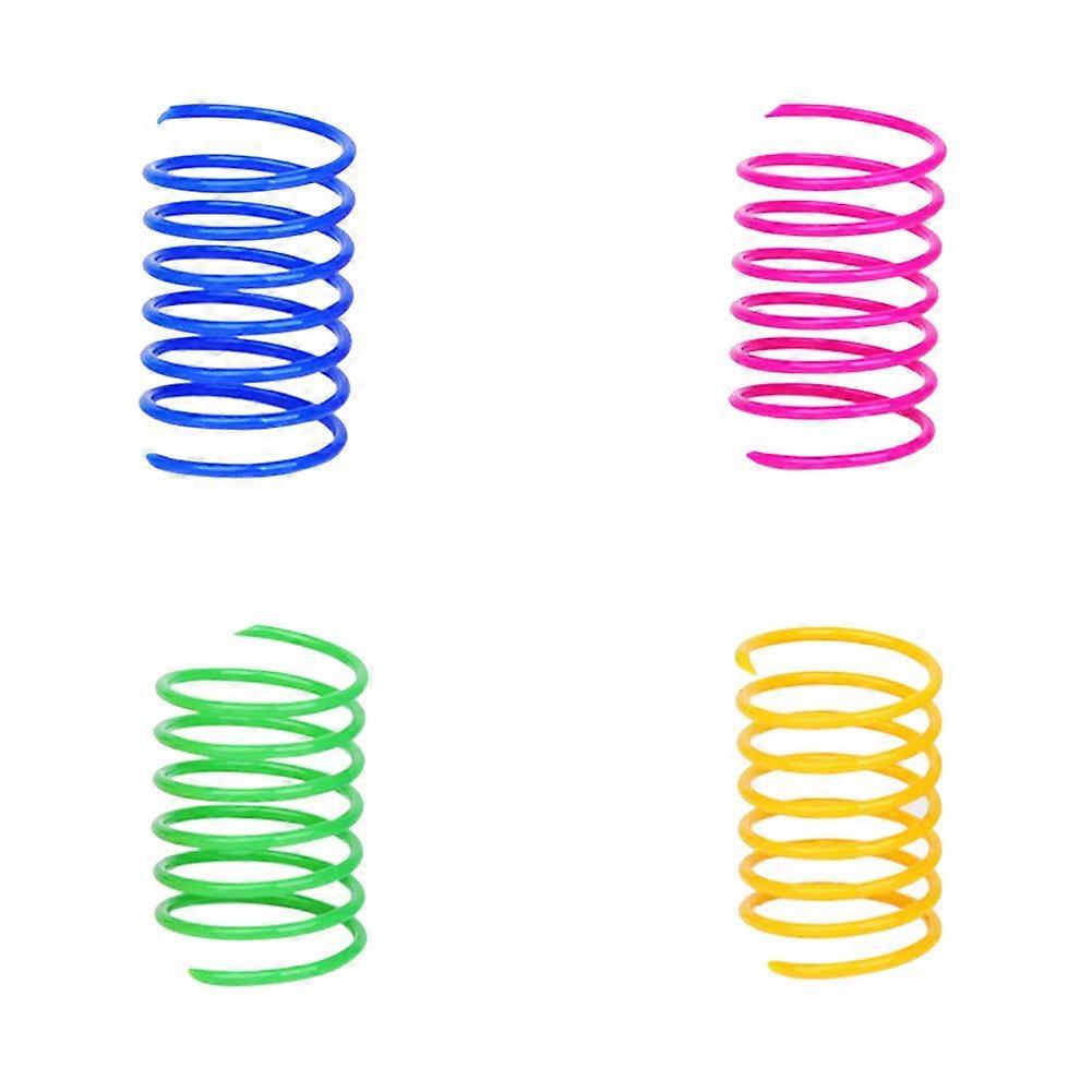 Colorful Spring Cat Toy, Interactive Feather Toy for Exercise, Durable Soft 4-Inch Design, Creative Stress Relief Toy