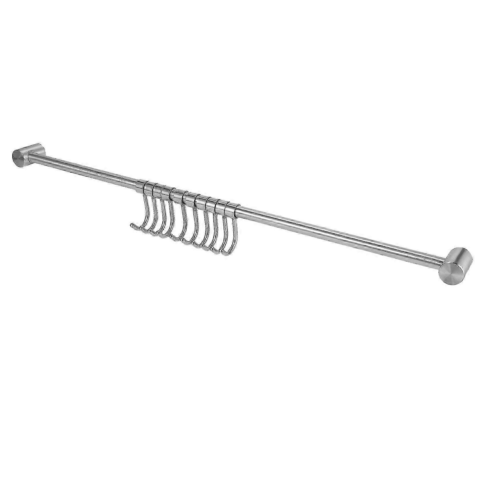 Kitchen Rail Rack Hanging Rack Stainless Steel 10 Sliding Hooks