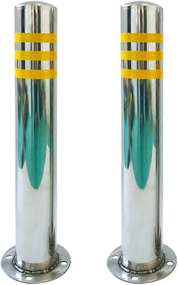 Isolation pile Fixed parking bollard, stainless steel parking cone with reflective safety bollards for the driveway, 2piece set