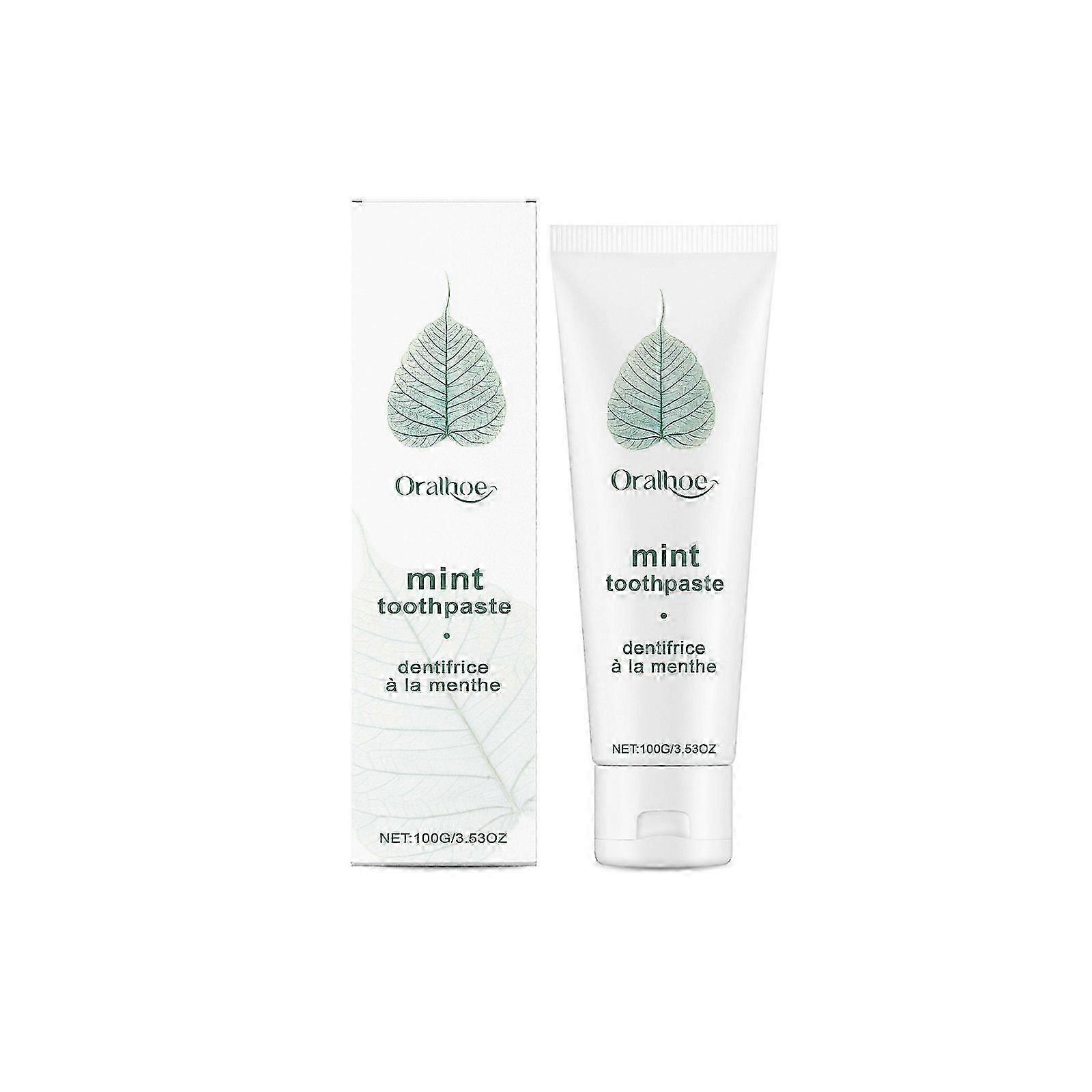 Refreshing Mint Toothpaste, Fluoride Free Toothpaste, All-Natural Toothpaste for Fresh Breath, Odor Removal & Long-Lasting Freshness, Mint Flavors