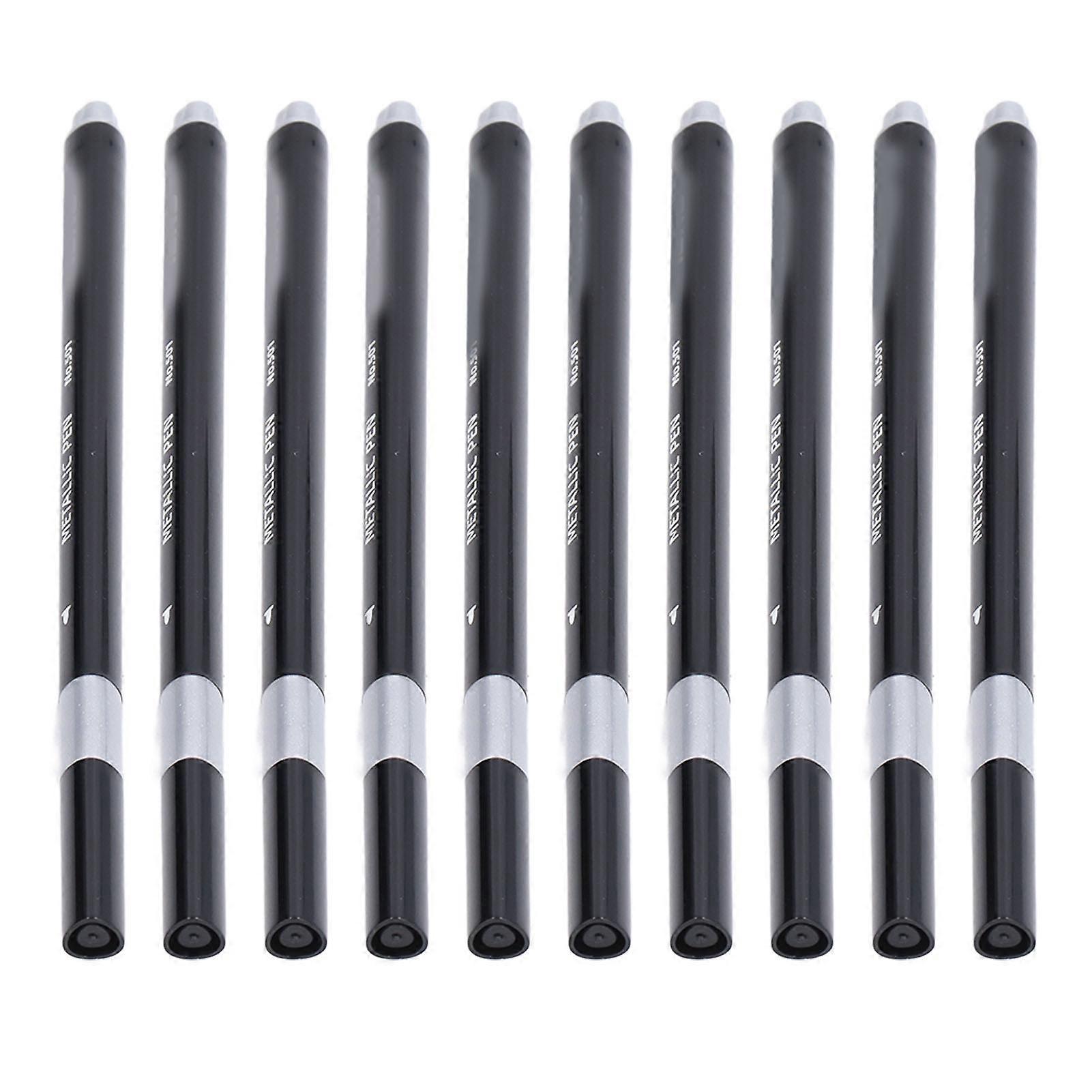 10Pcs Paint Pens Grey Color Smoothing Writing Strong Coverage Metallic Markers for Drawing Coloring