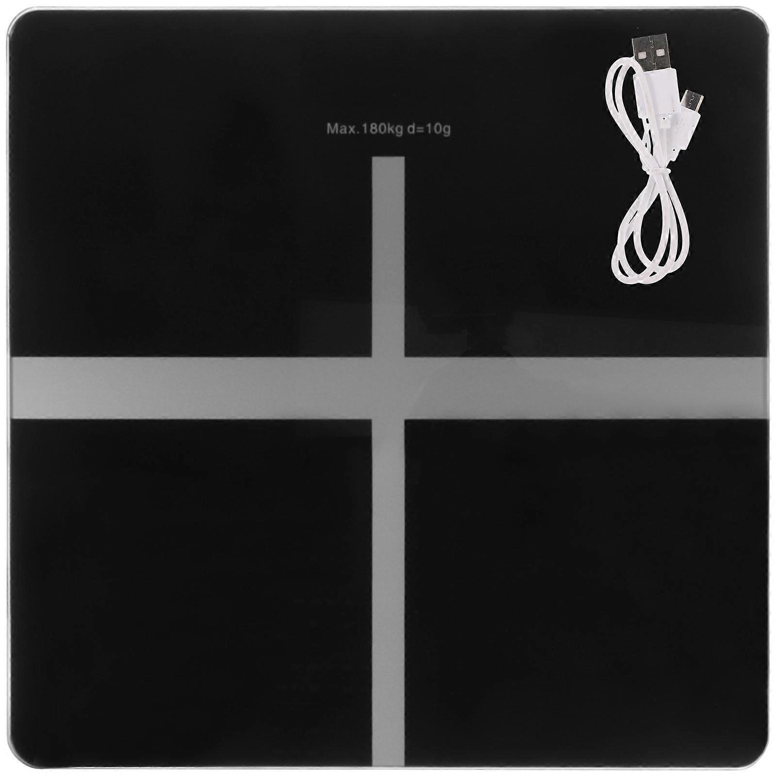 Black Digital Body Weight Scale with Tempered Glass Surface Highly Accurate for Fitness Management