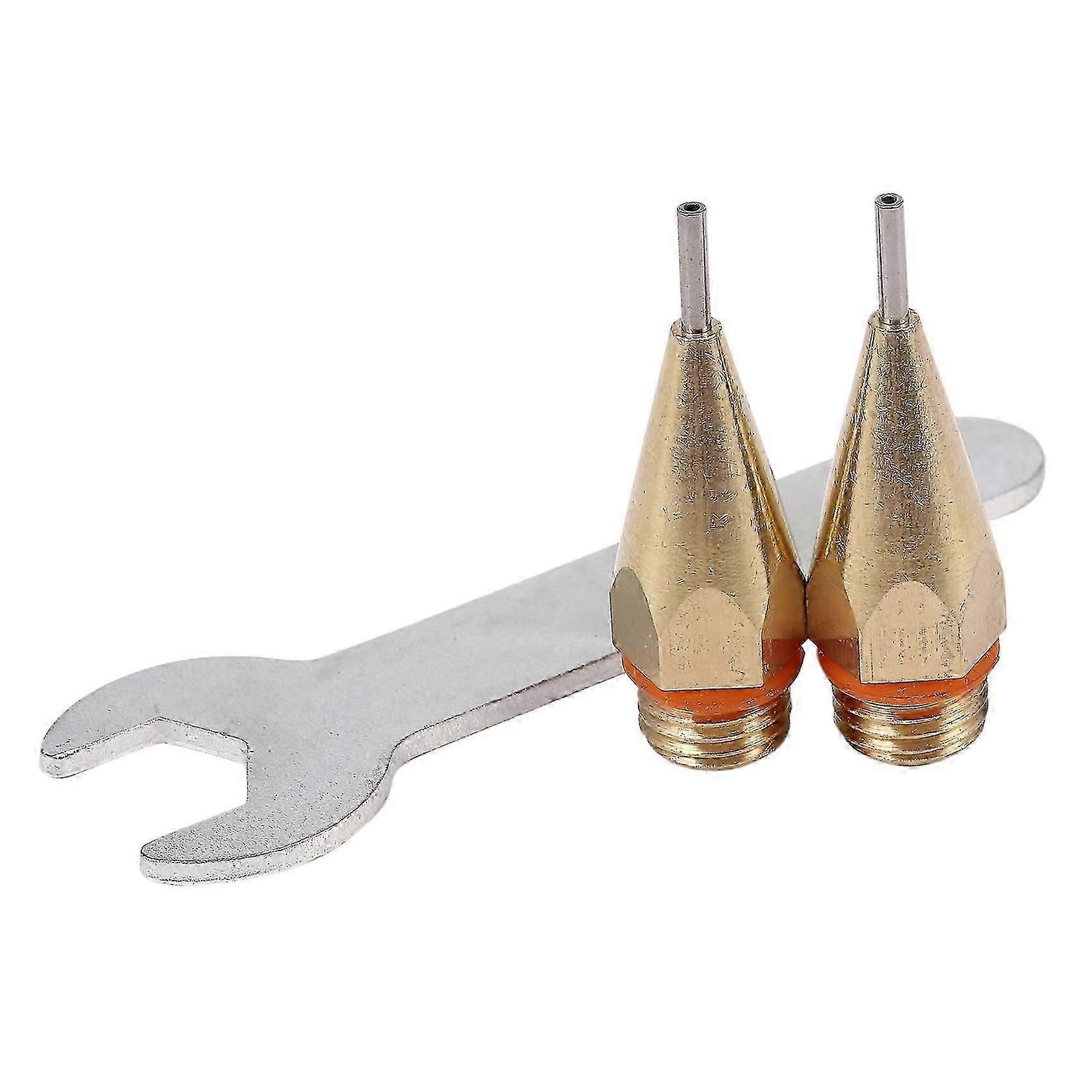 2Pcs 1Mm Diameter Hot Glue Nozzle 1.0X40Mm Copper Nozzle With Nozzle Wrench Interchangeable Nozzle.