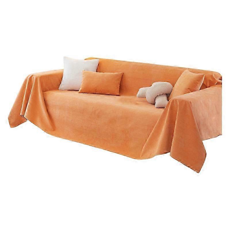 ペット&子供用防水ソファカバー、滑り止め3クッションプロテクター - オレンジ