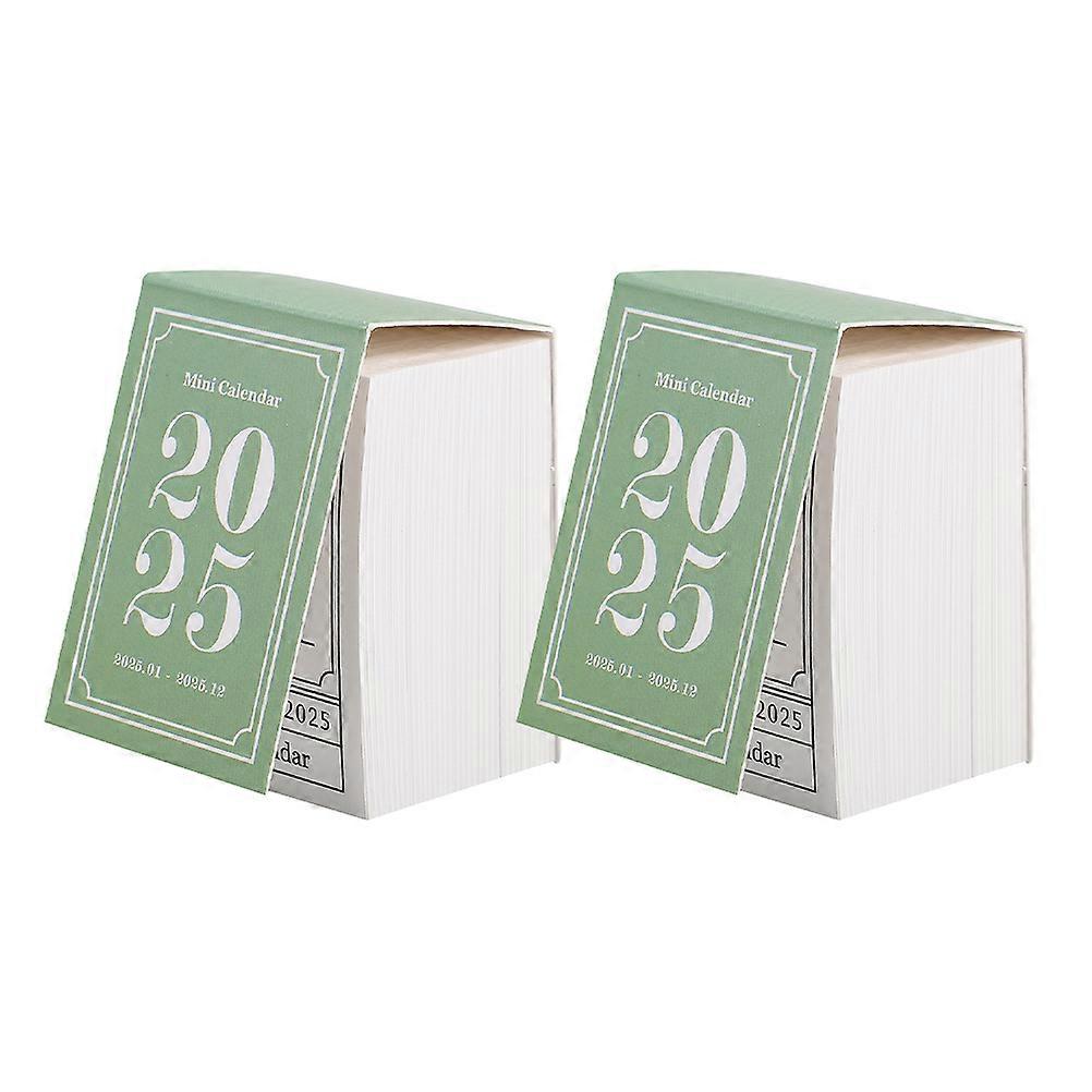 Small Tear Off Calendar 2025 Workspace Organization Firm Material Offset Paper 2Pcs