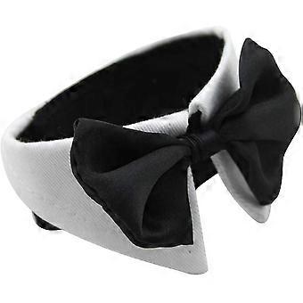 Hund Fliege Hochzeit Hund Halsband Haustier Halsband Einstellbare Fliege Fliege Geeignet für große Hunde1pcs-weiß