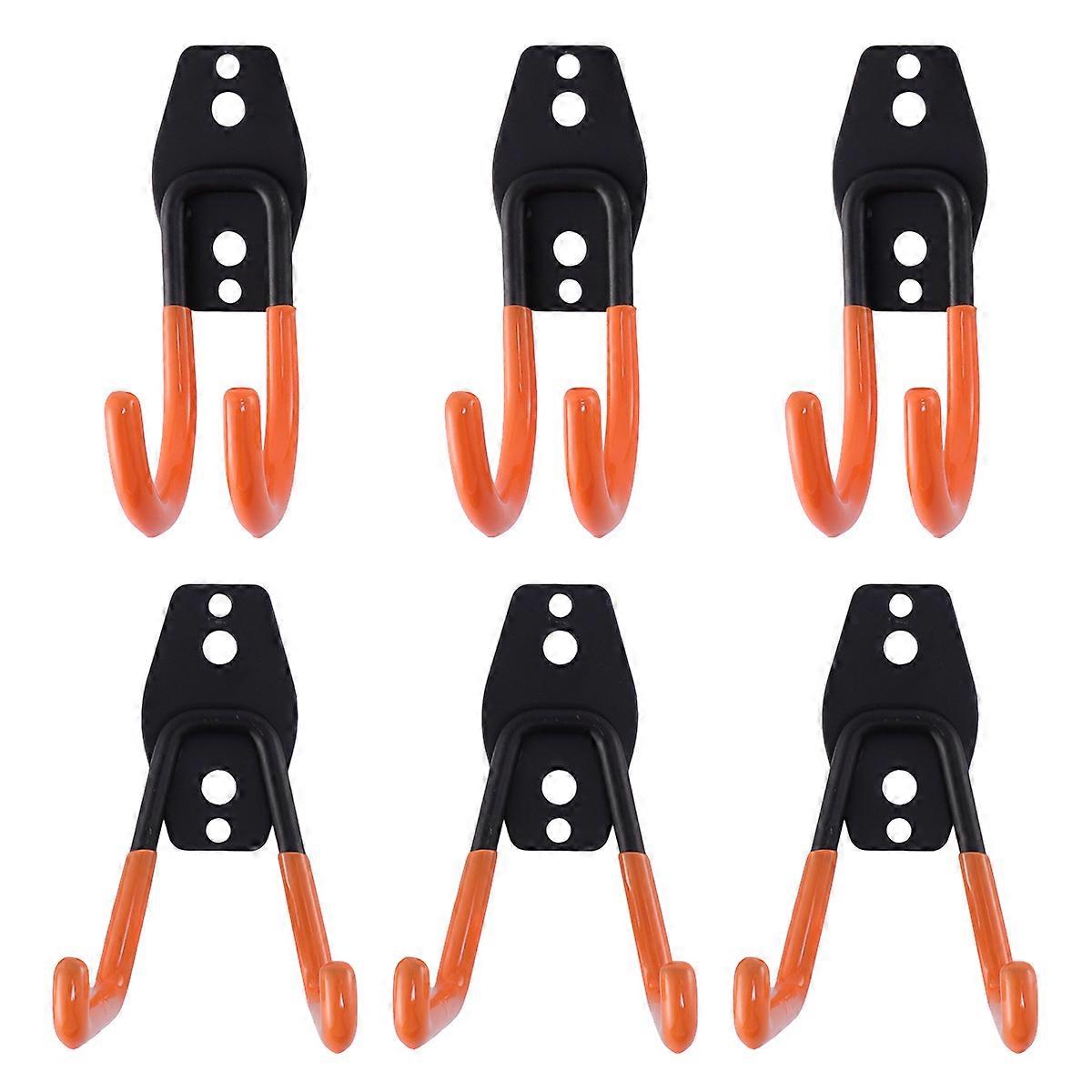 Heavy Duty Metal Storage Hooks 6pcs Skid Design for Garage, Balcony or Warehouse Durable Utility Hooks for Tools, Ladders & Equipment Organization