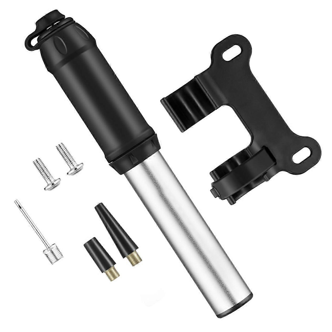 Mini  Pressure Bicycle Pump Portable Hand Pump for Tires Ergonomic Design Silver