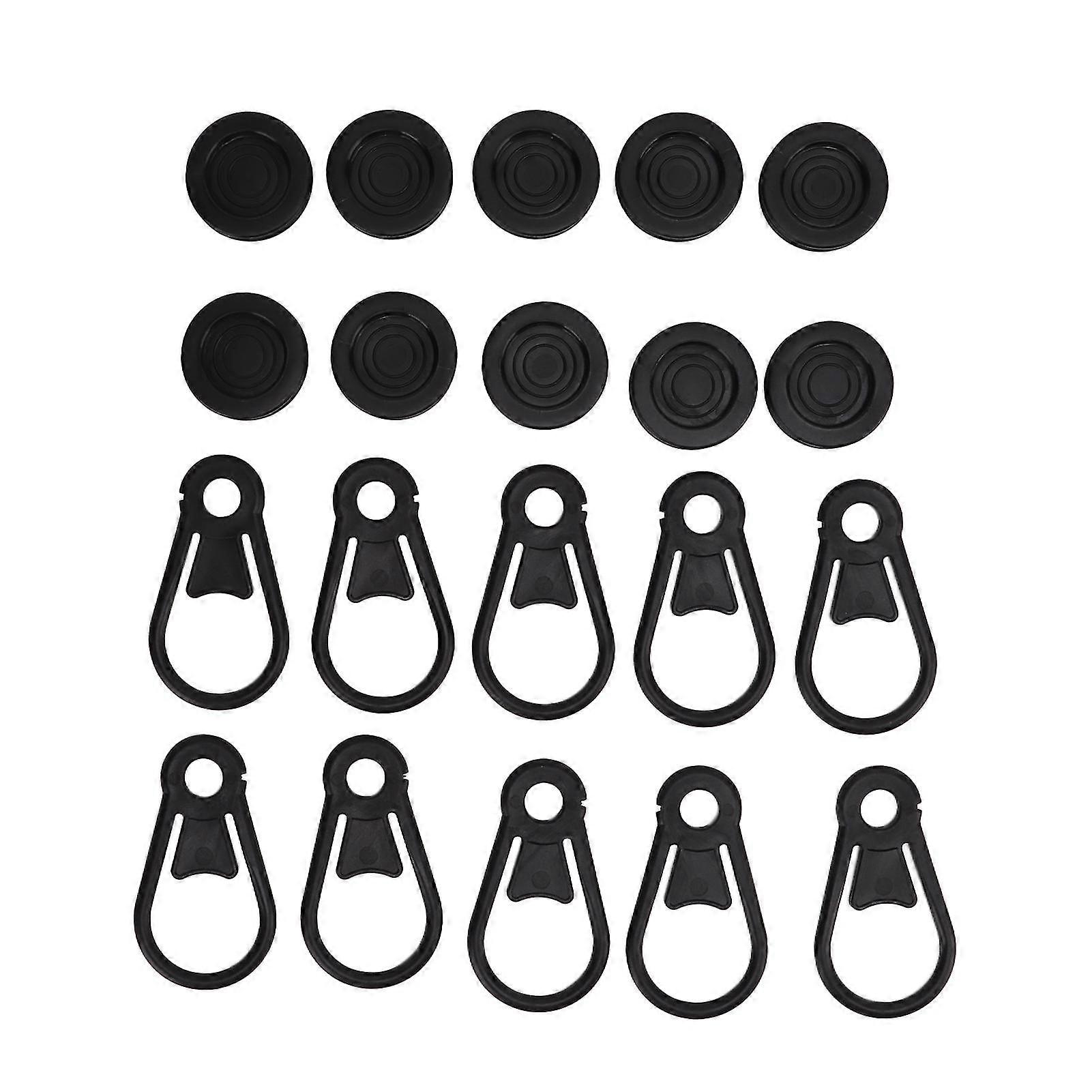 10 Pcs Outdoor Camping Tent Clips & Awning Wind Rope Buckles - Durable Plastic Pull Rope Clips for Secure Setup & Stability