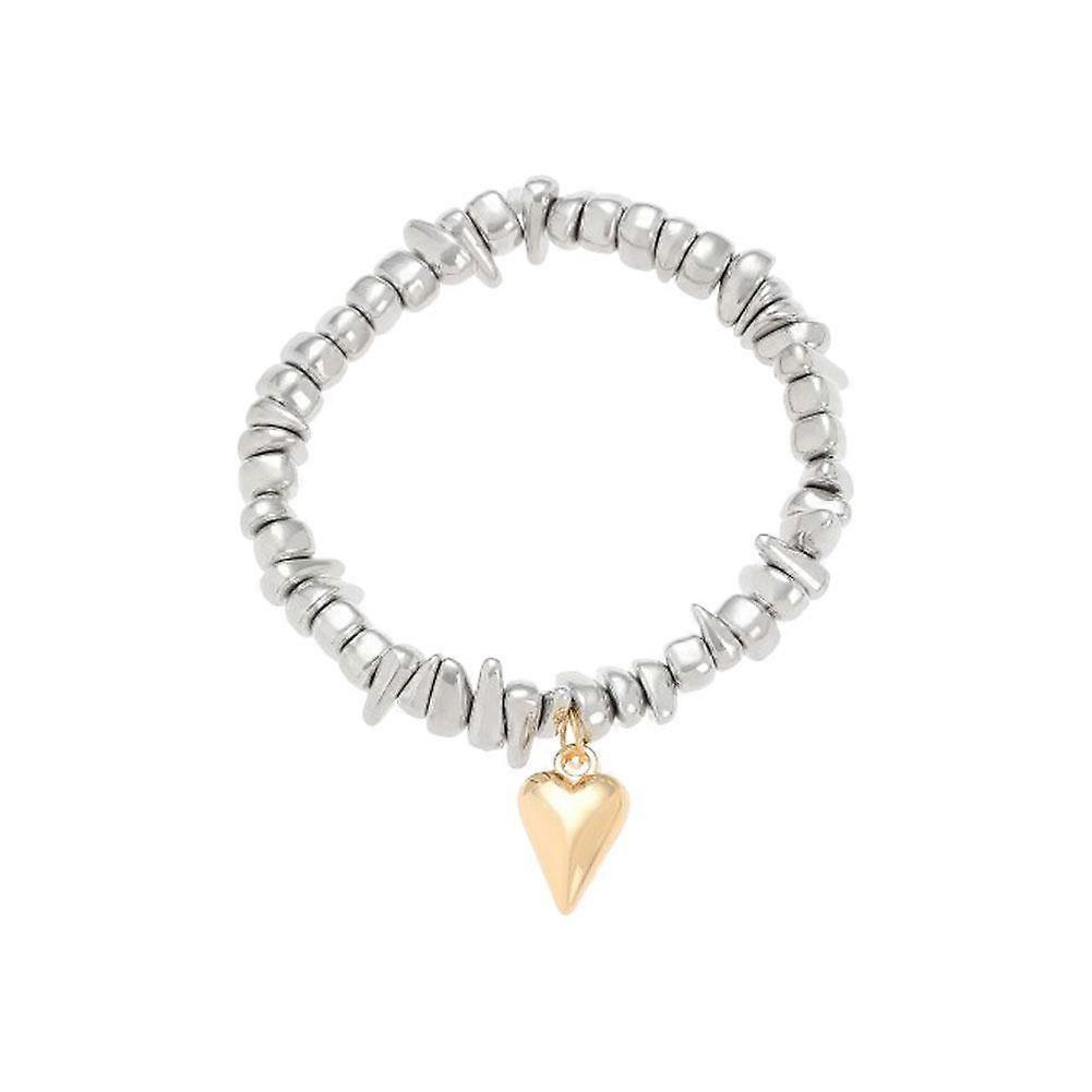 Vintage Irregularity Unique Design Ccb Bead Heart-Shaped Pendant Bracelet