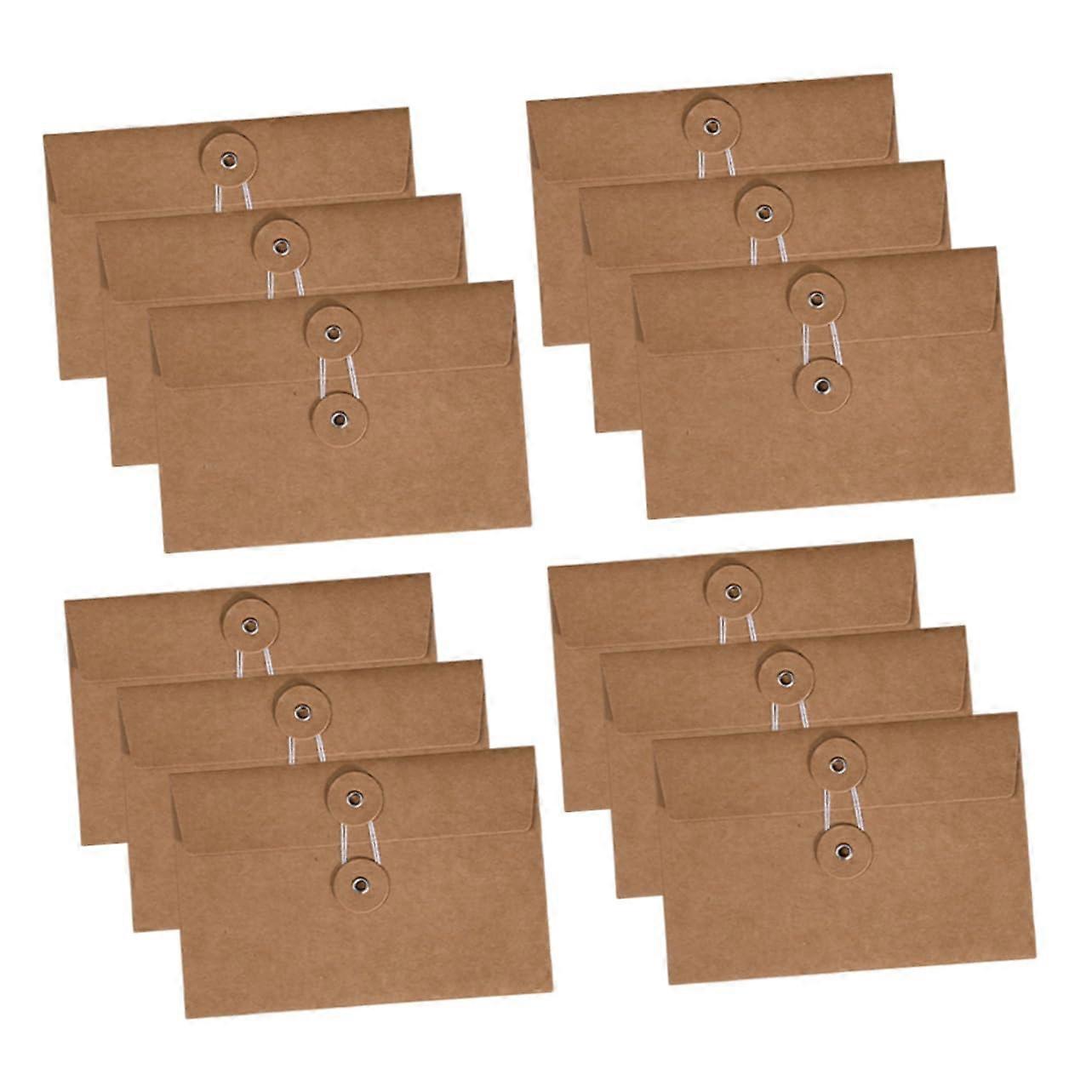 24 Pieces Kraft Paper Envelopes for Stationery, Retro Document Organizers, Durable Writing Paper Holders for Office and Personal Use