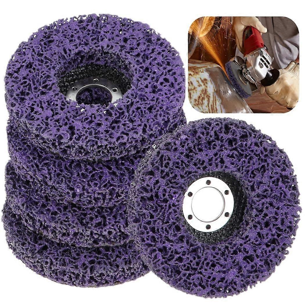 5 pieces of nylon fiber grinding discs, stripping and paint removal discs, rust and oxidation removers for angle grinders, violet