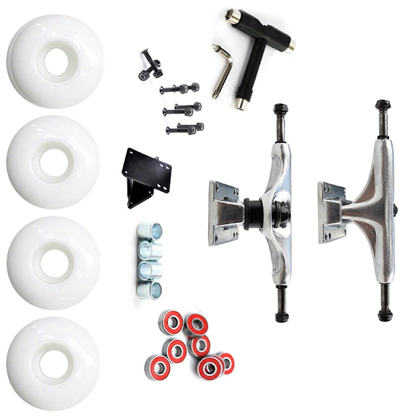 Premium Bearing Skateboard Beginner Skateboard Truck Wheel Single Trucks for Outdoor Activity  Silver bracket Black