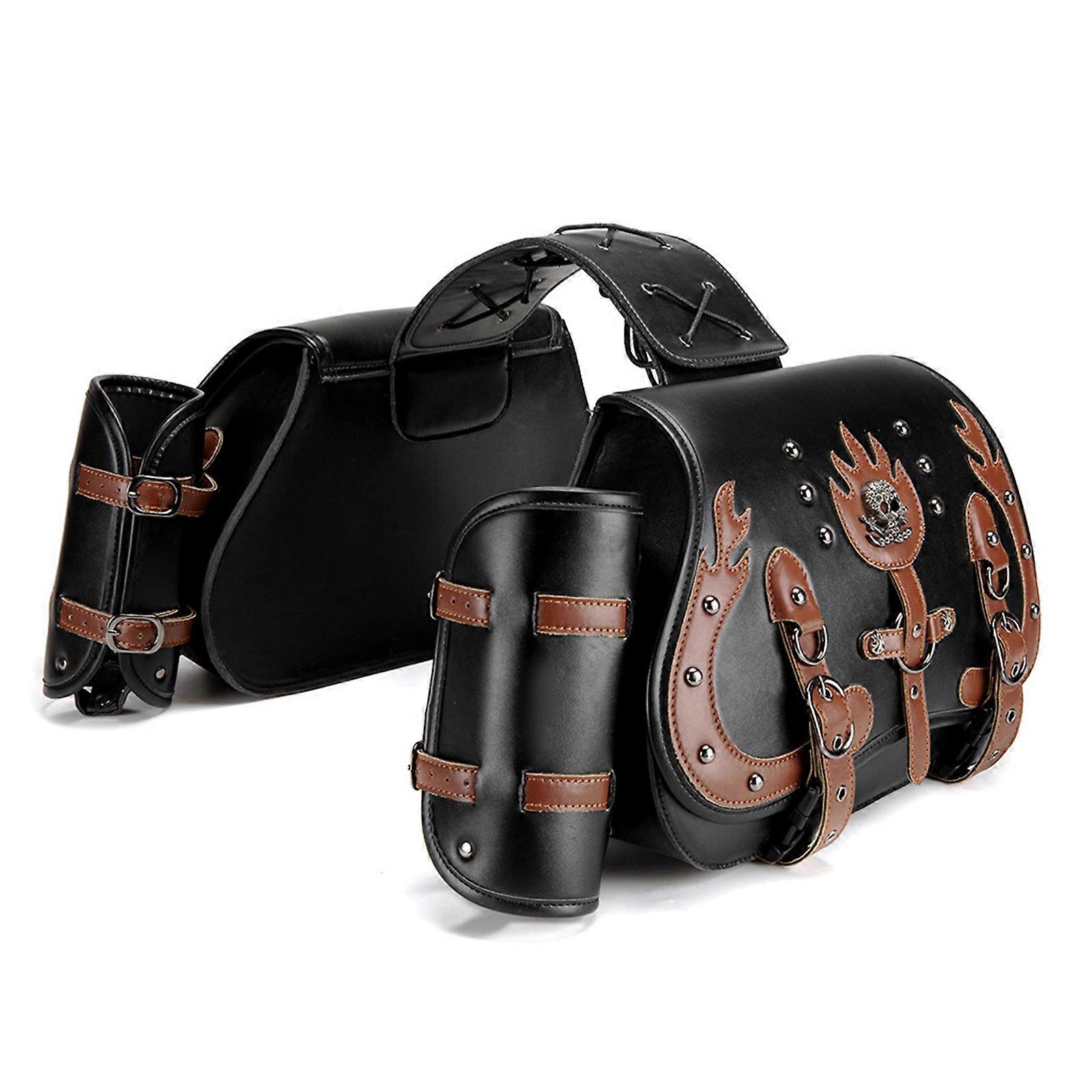 High Capacity Motorcycle Storage Bag in Punk Design Suitable for Convenient Urban Riding Long Lasting Use City Commuters Multicolor