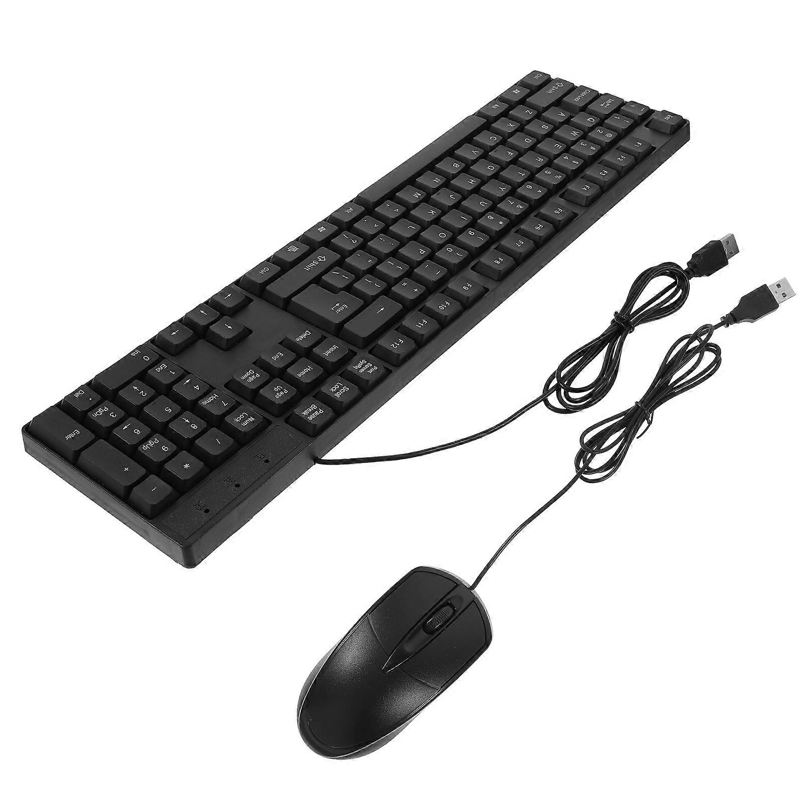 1 Set Wired Mouse and Keyboard USB English Letter Keyboard and Mouse Accessory