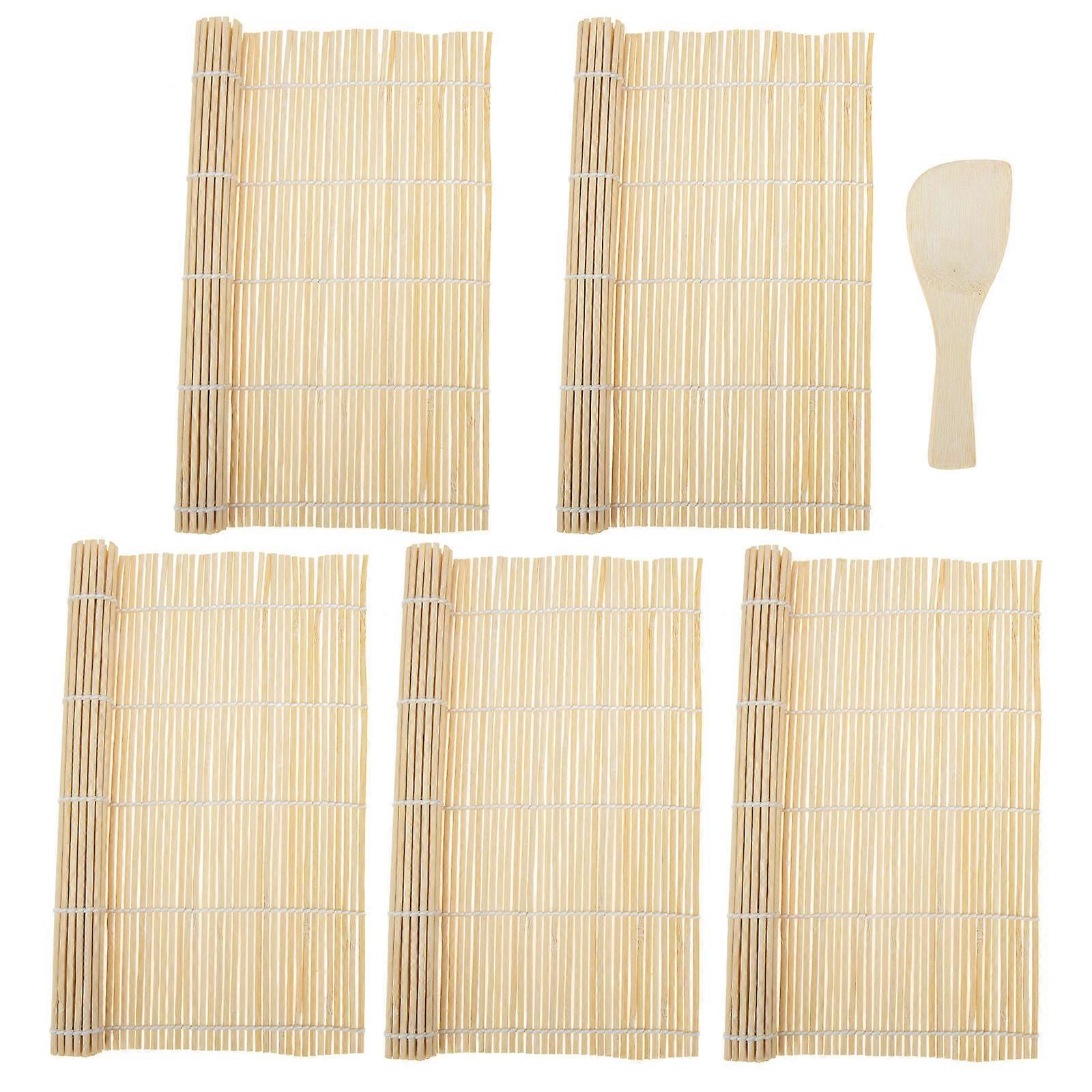 Sushi Making Tools Sushi Rolling Mat Set Kitchen Gadgets Home Cooking Assorted Color 24x24cm Easy to Clean 1Set