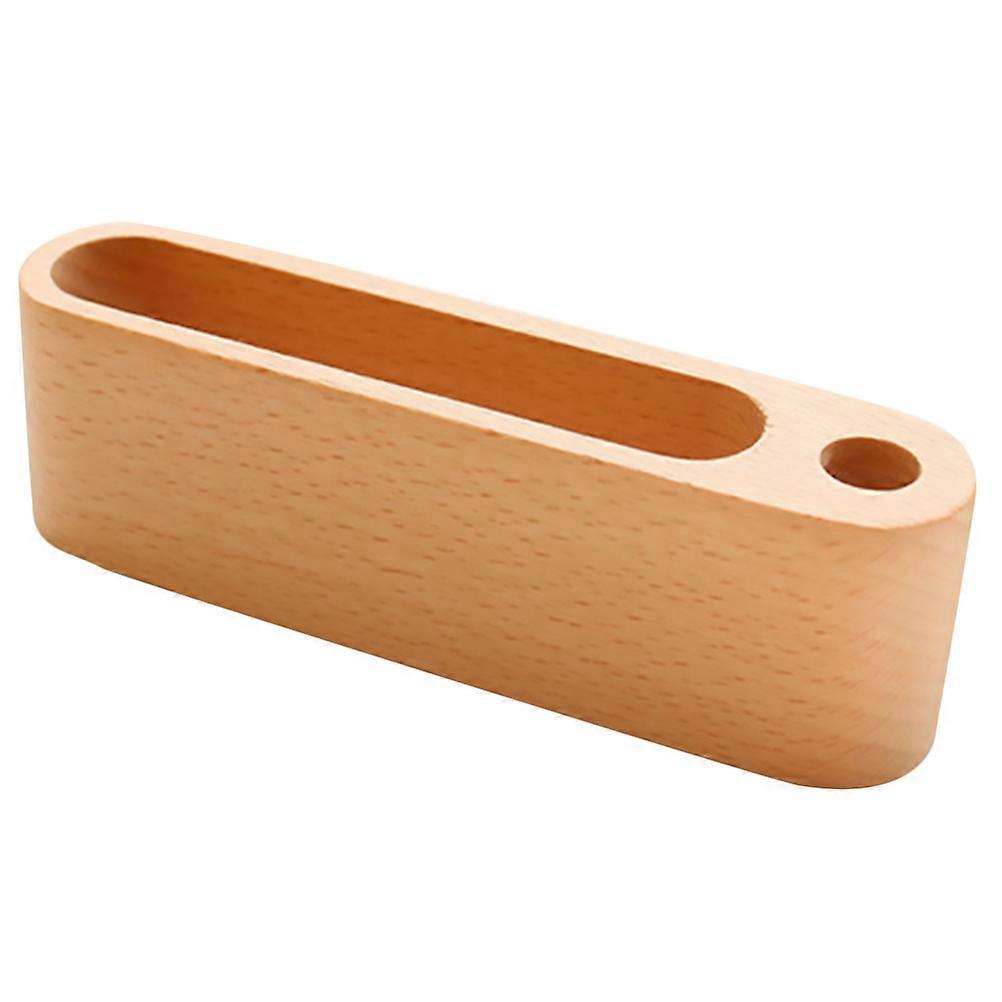 Business Cards Holder with Pen Stand Design for Desk Storage Beige Composite Material