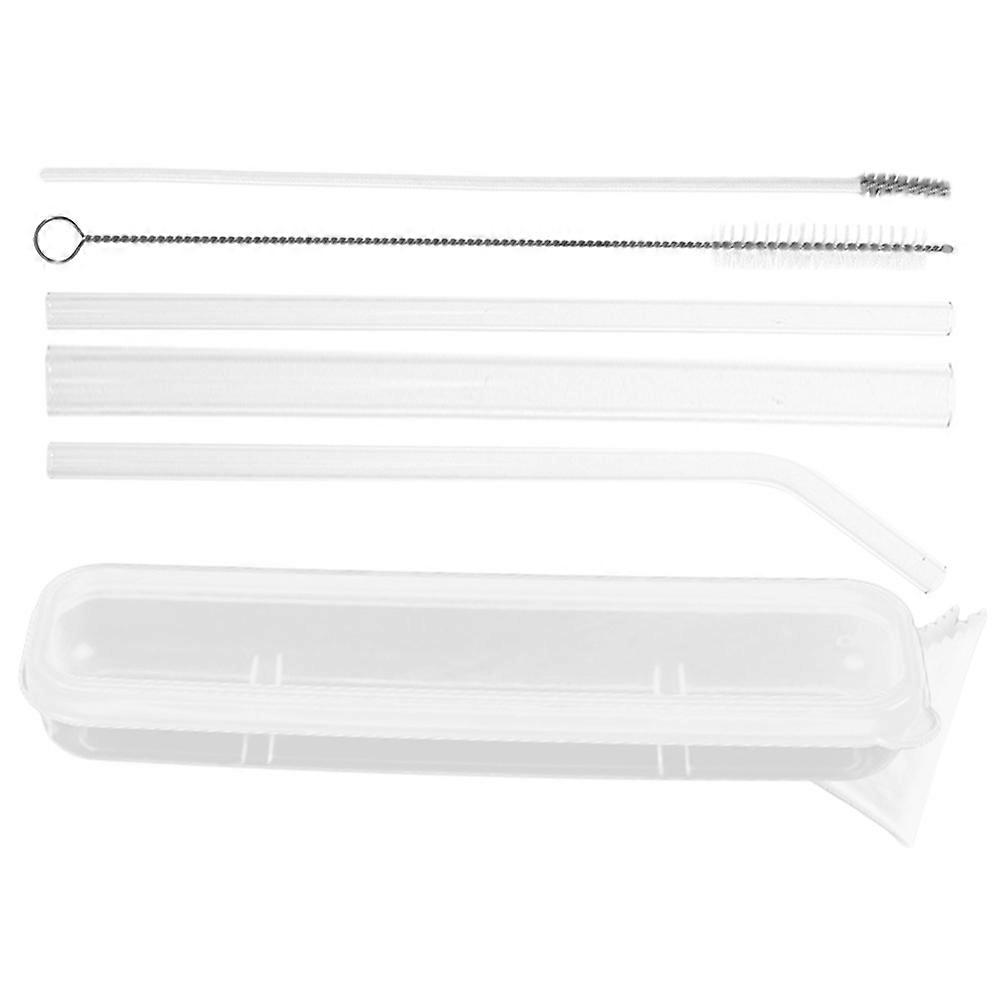 High Borosilicate Straws 1Set Assorted Color Heatproof Glass Straws for Home Use