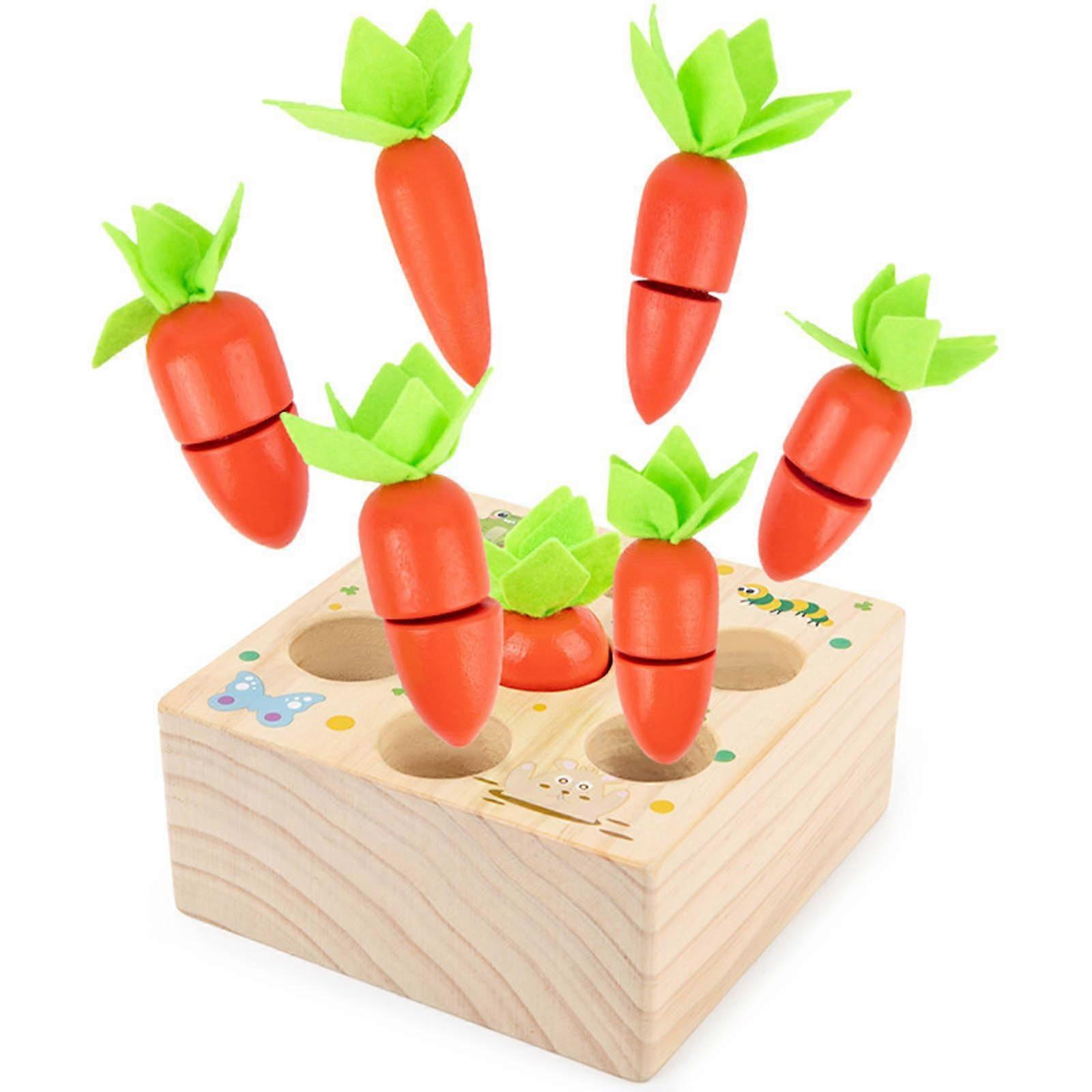 Magnetic Cutting Toy for Babies - Carrot Shape Fine Motor Skills Development, Hand-Eye Coordination, Fruit Cutting Playset Type A