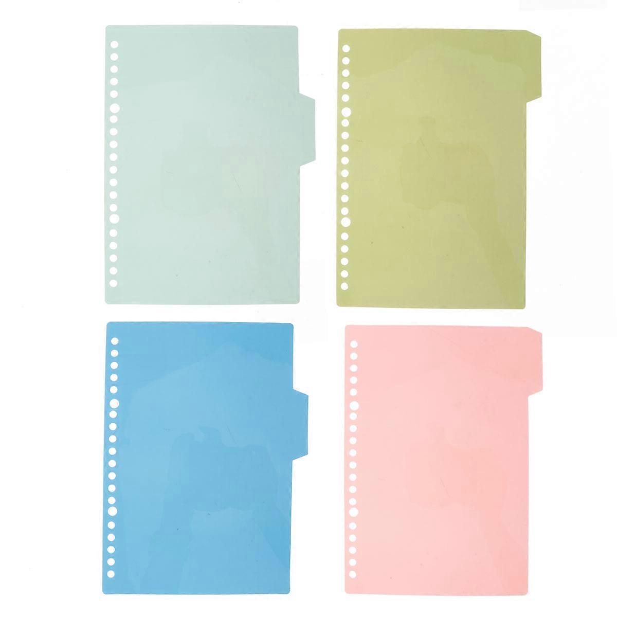 Colorful Insertable Page Dividers Tabs for Office, School and Notebooks Green, Red, Blue, Light Green for Easy Document Organization