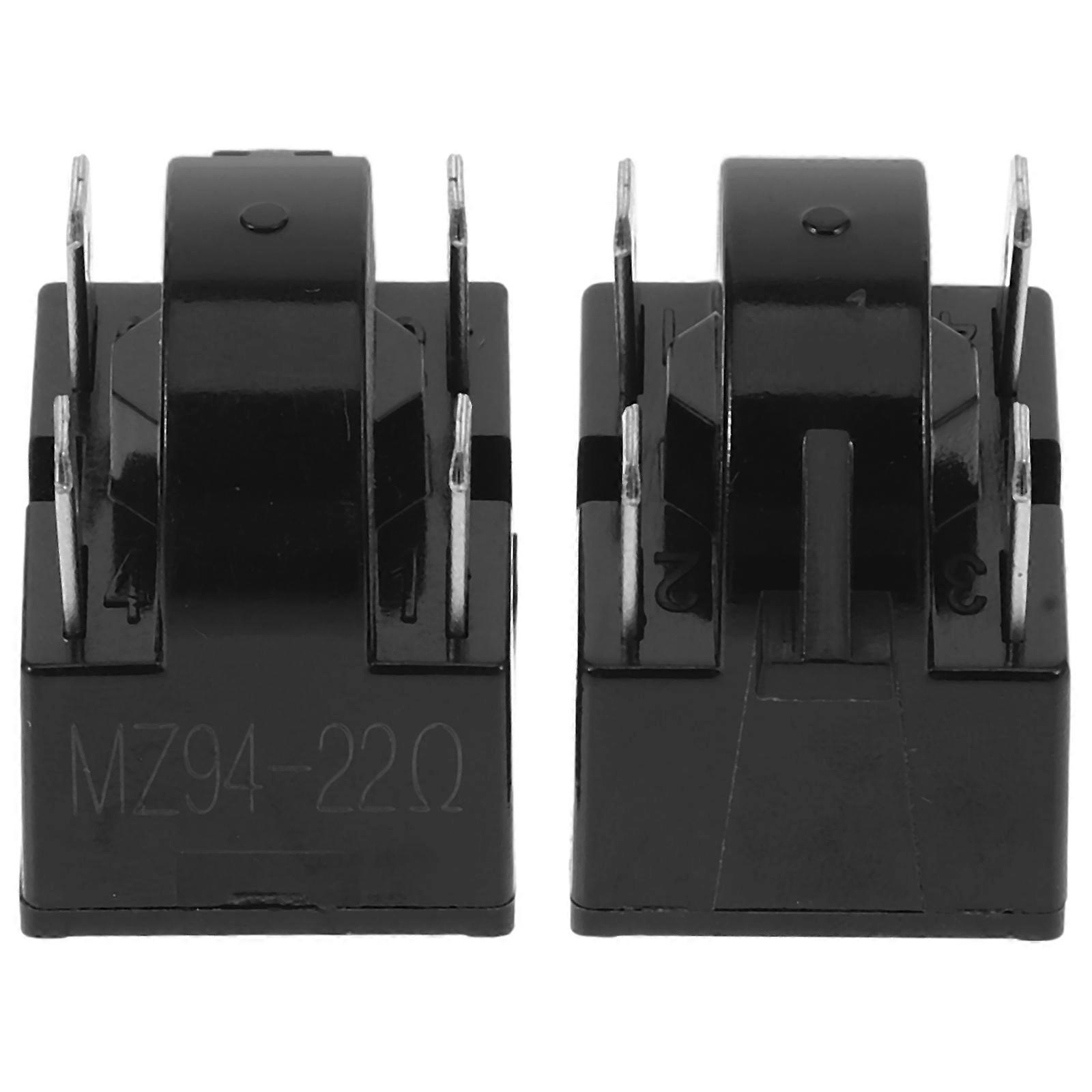 Cooler Compressor Starter Overload Protector Refrigerator Starter Protector Refrigerator Use Plastic Metal 2Pack