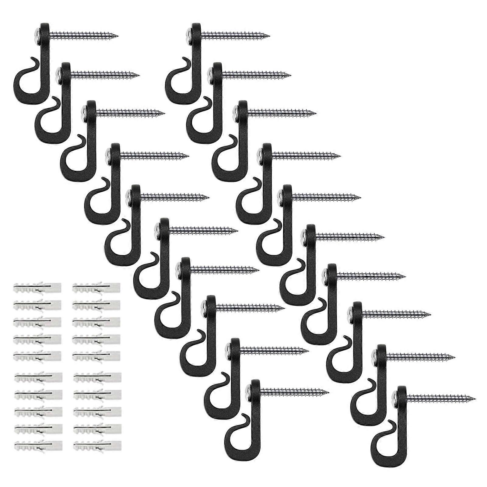 20pcs Hooks Q-Hanger hristmas Lights Hooks with PhillipsScrew for Garage New Year Party Outdoor Easy Release Wire Multicolor