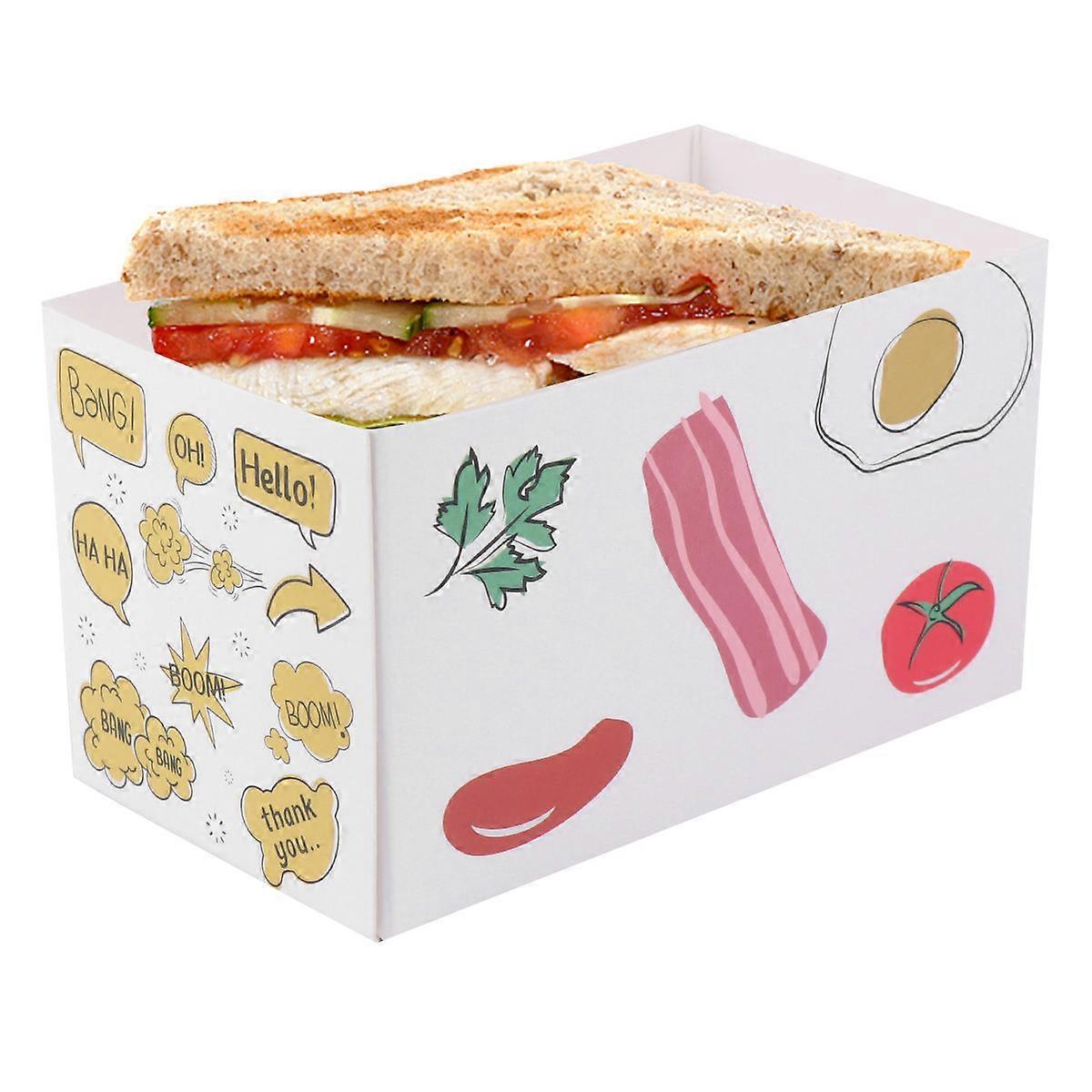 Cake Boxes Packaging Containers Colorful Pattern Rectangular Decorative Design For Breakfast Wedding Anniversary 20Pcs