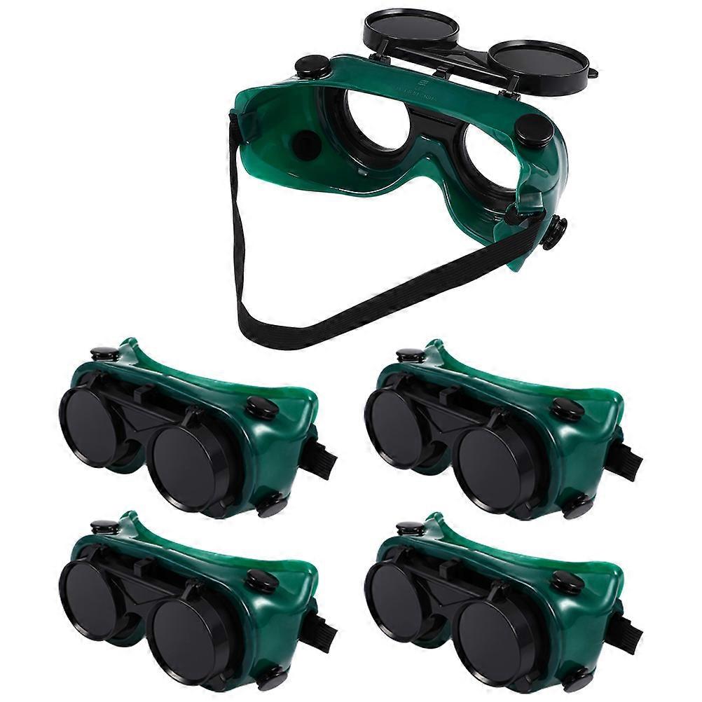 Welder Glasses Protective Welding Lens Welding Light Protection Double Flip Design Assorted Color 5Pack