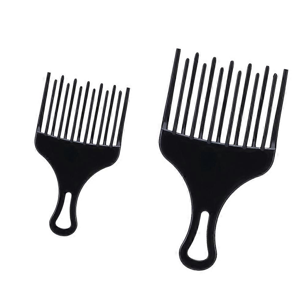 Wide Tooth Hair Comb for Detangling and Styling with Durable Plastic Material Black 2 Pieces L Size