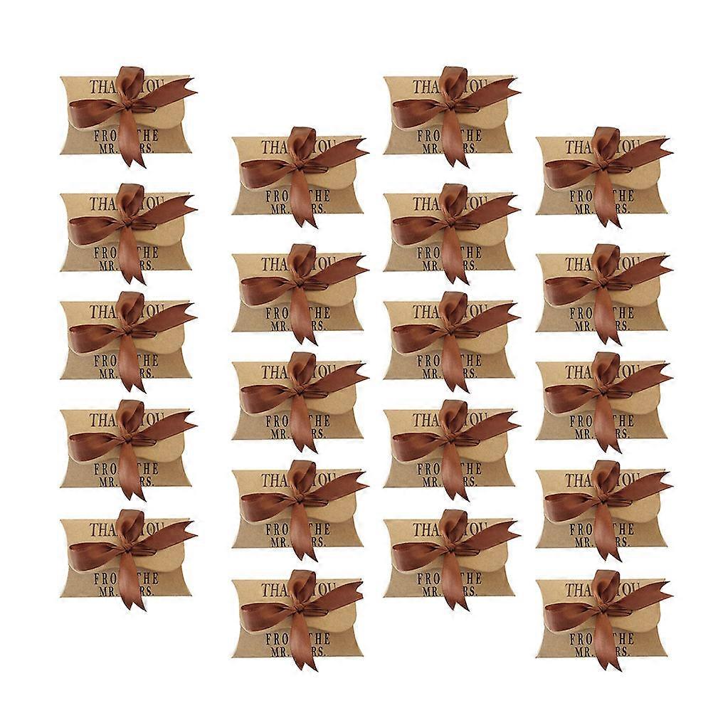 Pillow Shape Candy Boxes Elegant Design Wedding Party Supplies Assorted Color 11x6.5cm Holding Candies 50Pcs