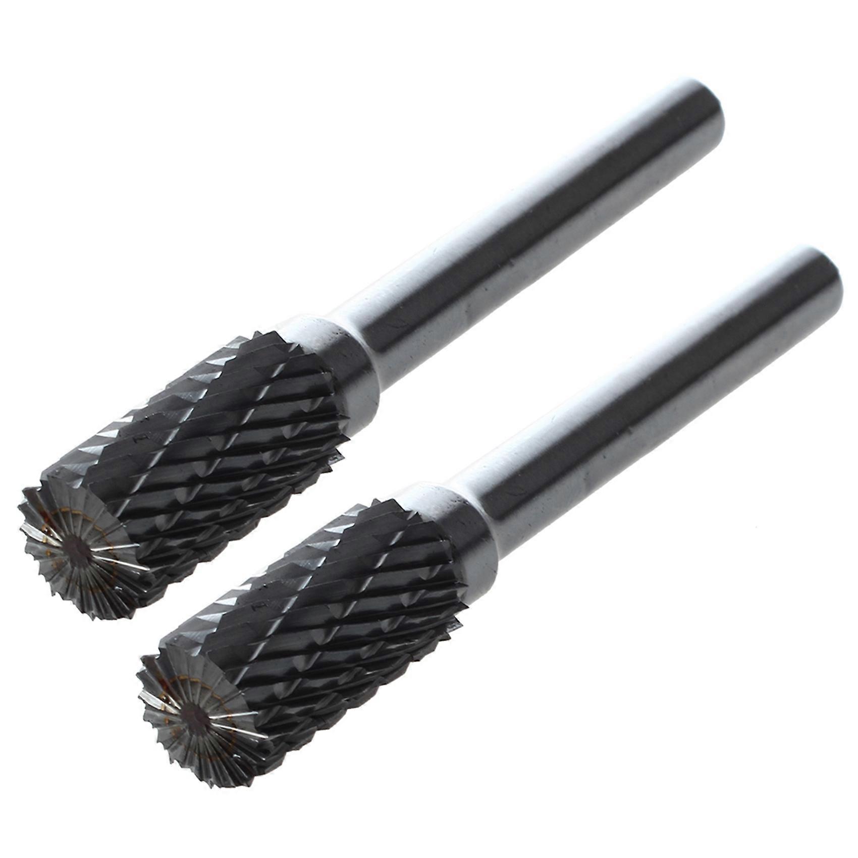2pcs 10mm Head Diameter Cylindrical Tungsten Carbide Rotary Burr