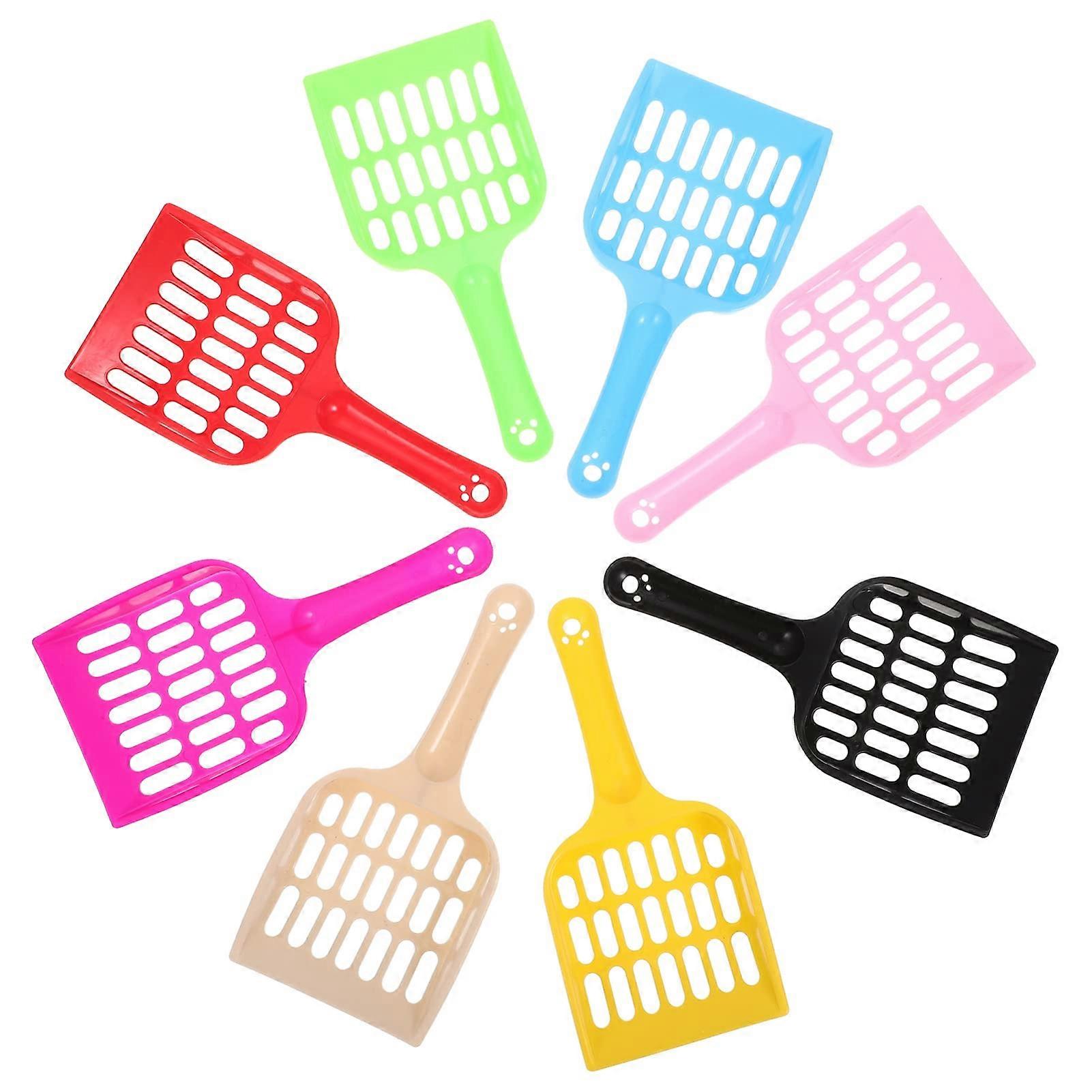 8piece Cat Litter Scoop Supply and Cat Litter Scoop Post Cat Scoop Elevated with Large Litter Box Accessories Cat Litter Shovel Waste Scoop Plastic