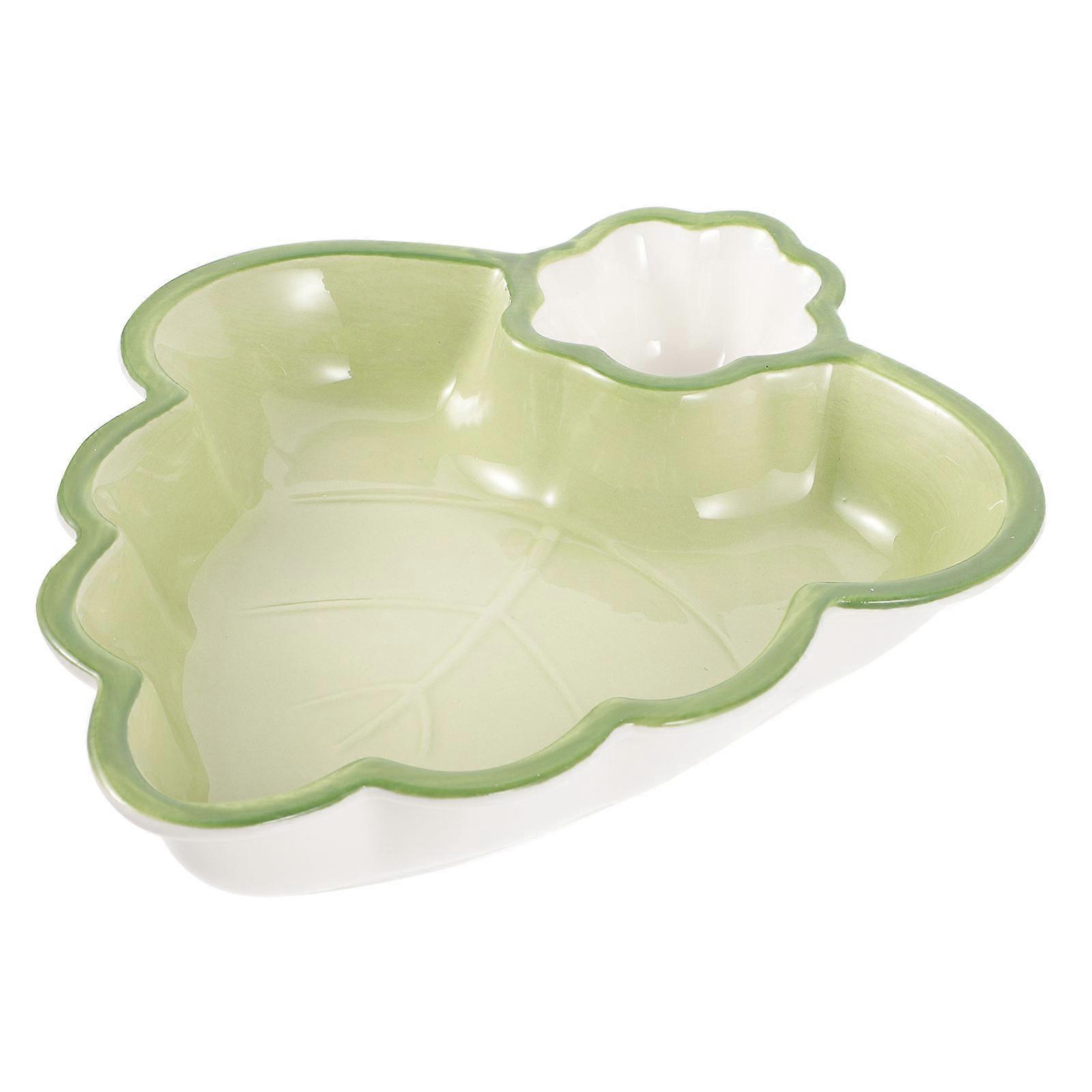 Plate with Dipping Section Stable Placement Moderate Capacity Easy to Clean Restaurant 1Set