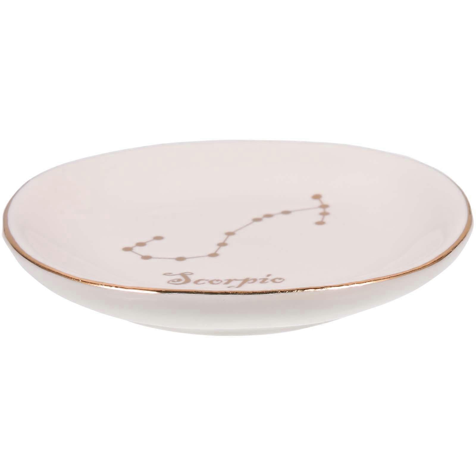 Trinket Plate Ceramic Organizer Dish Irregular Circle Shape For Kitchen 1Pack