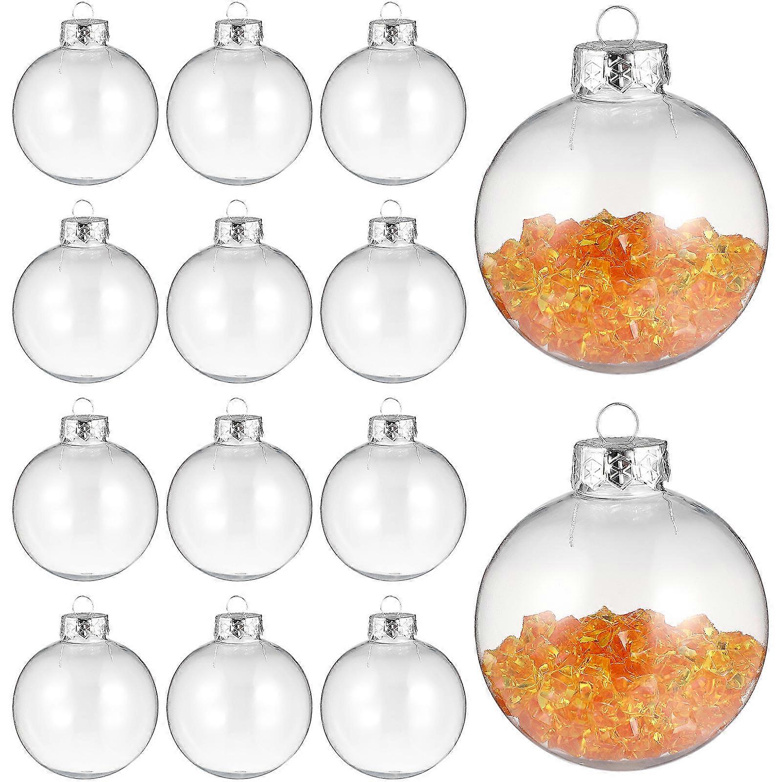 Plastic Fillable Balls Clear Sphere 20 Pcs Christmas Tree Decoration Suitable For Celebrations Smooth Surface Reusable Design