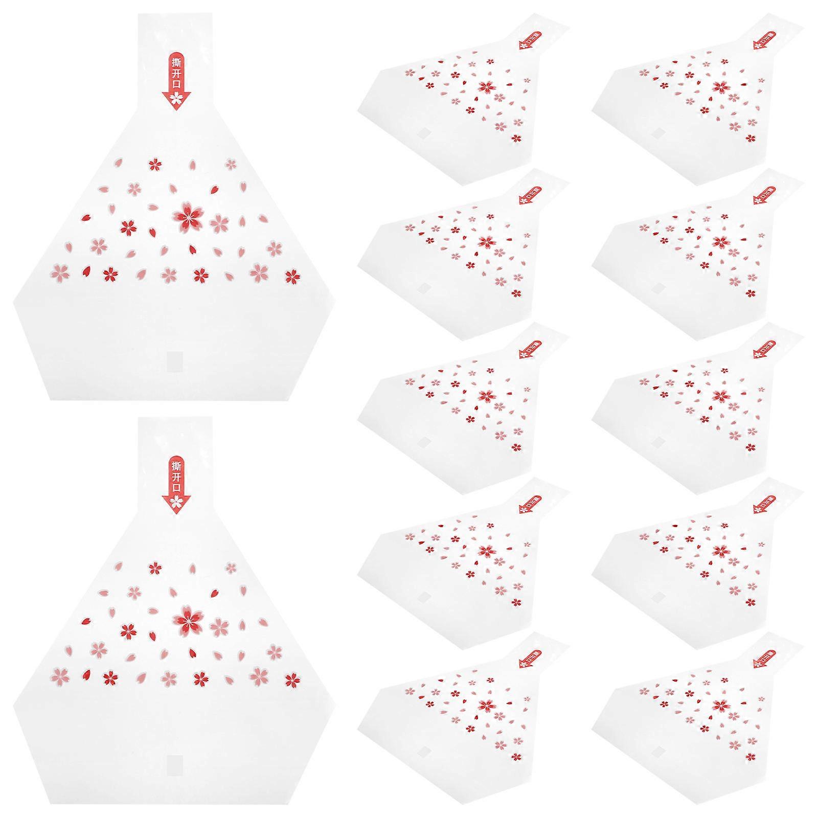 Hemoton 50pcs Onigiri Clear Wrapping Bags Triangle Rice Ball Wrappers Microwavable