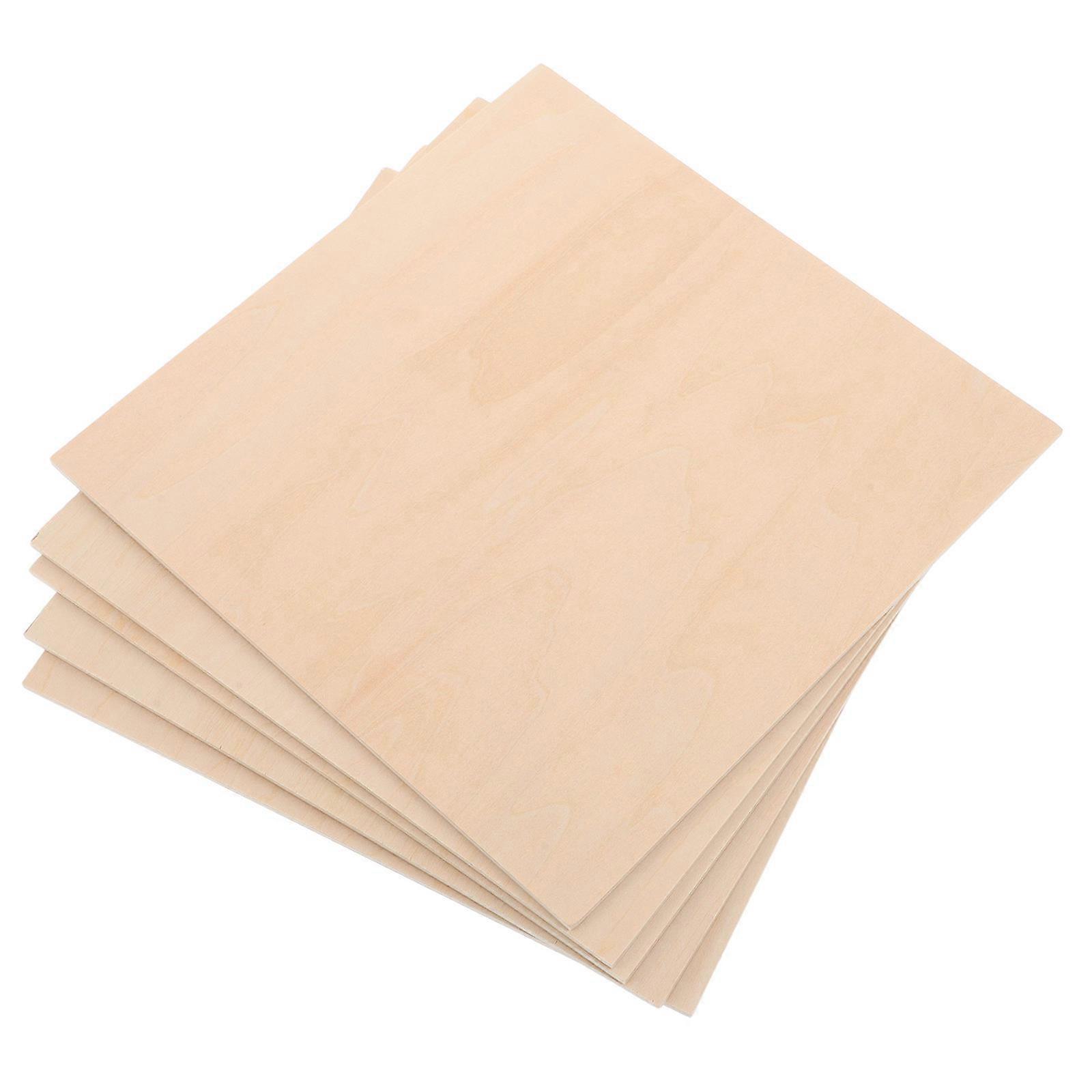 Wooden Boards for DIY Crafts Khaki Handcrafted Quality Durable Thin Wood Sheets Versatile Use 5pcs