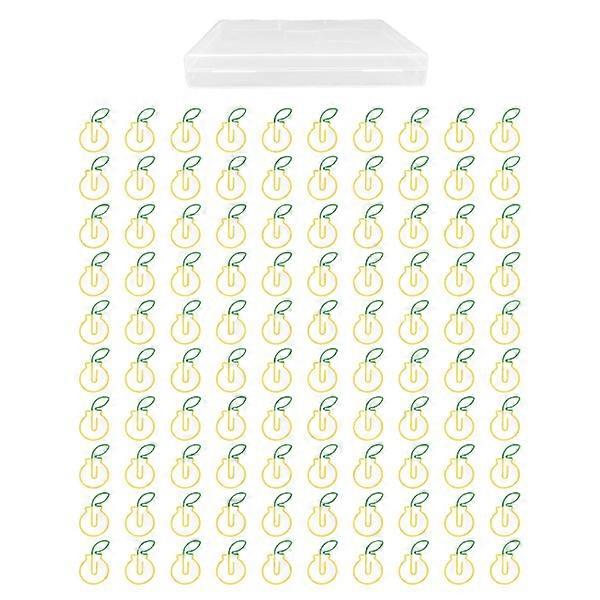 100 pcs shaped paper clips 2 colors metal material easy portable galvanizing process easy organization office clips pear.