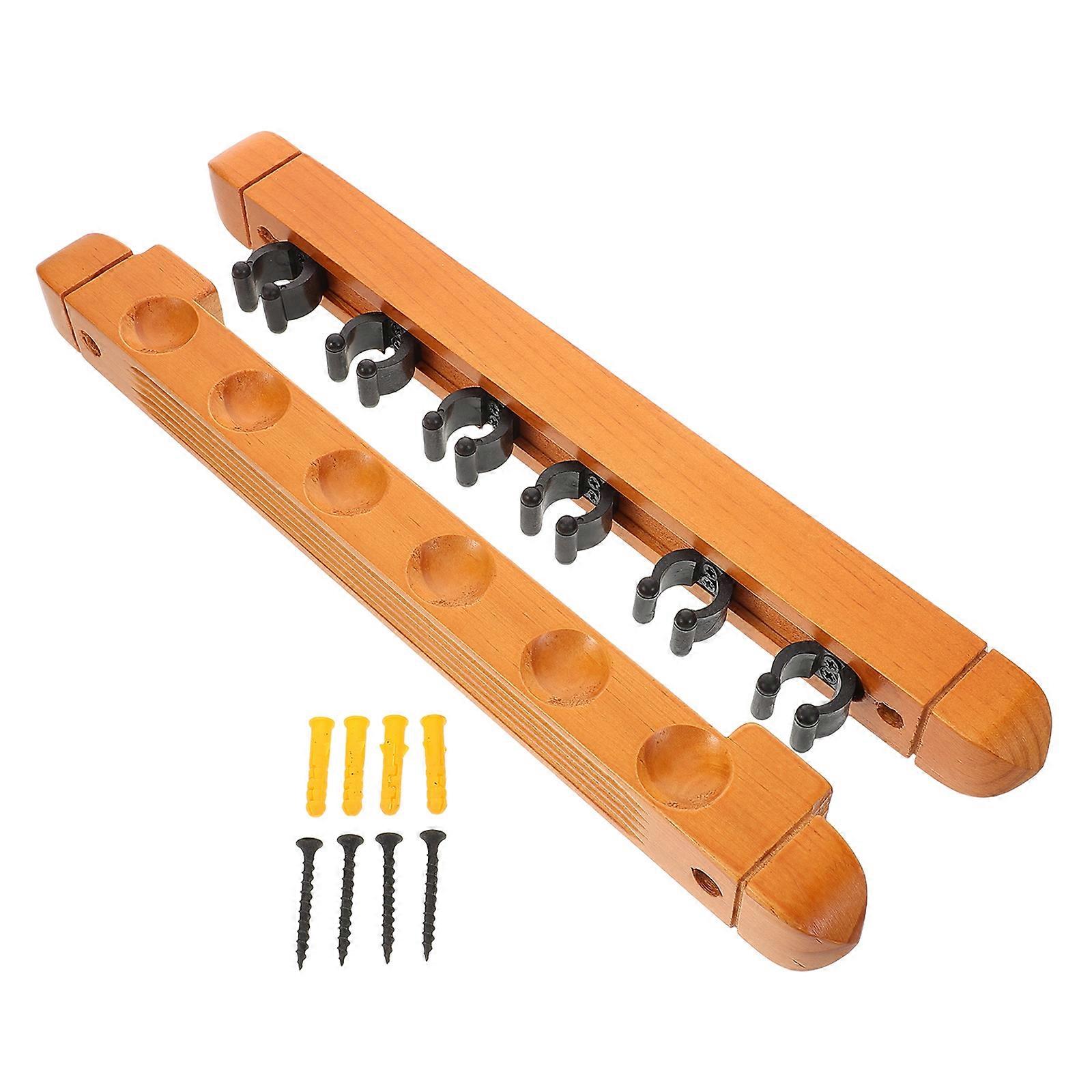 Pool Accessory Wall Mounted Storage Rack Protects Pool Cues Rectangular Shape for Pool Hall 2Pcs