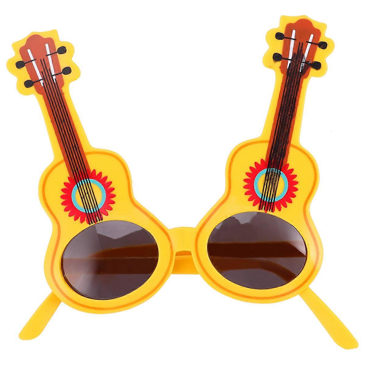 Γυαλιά σε σχήμα κιθάρας για διακόσμηση πάρτι Διασκεδαστικά και δημιουργικά πλαστικά αξεσουάρ κοστουμιών διαφόρων χρωμάτων