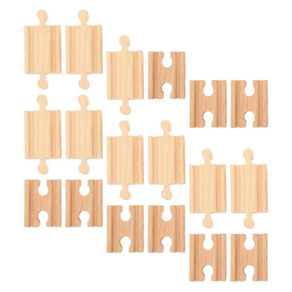18pcs Wooden Train Track Accessories Durable Expansion Supplies for Railway, Enhances Parent Interaction, Stimulates Logical Thinking, Compatible