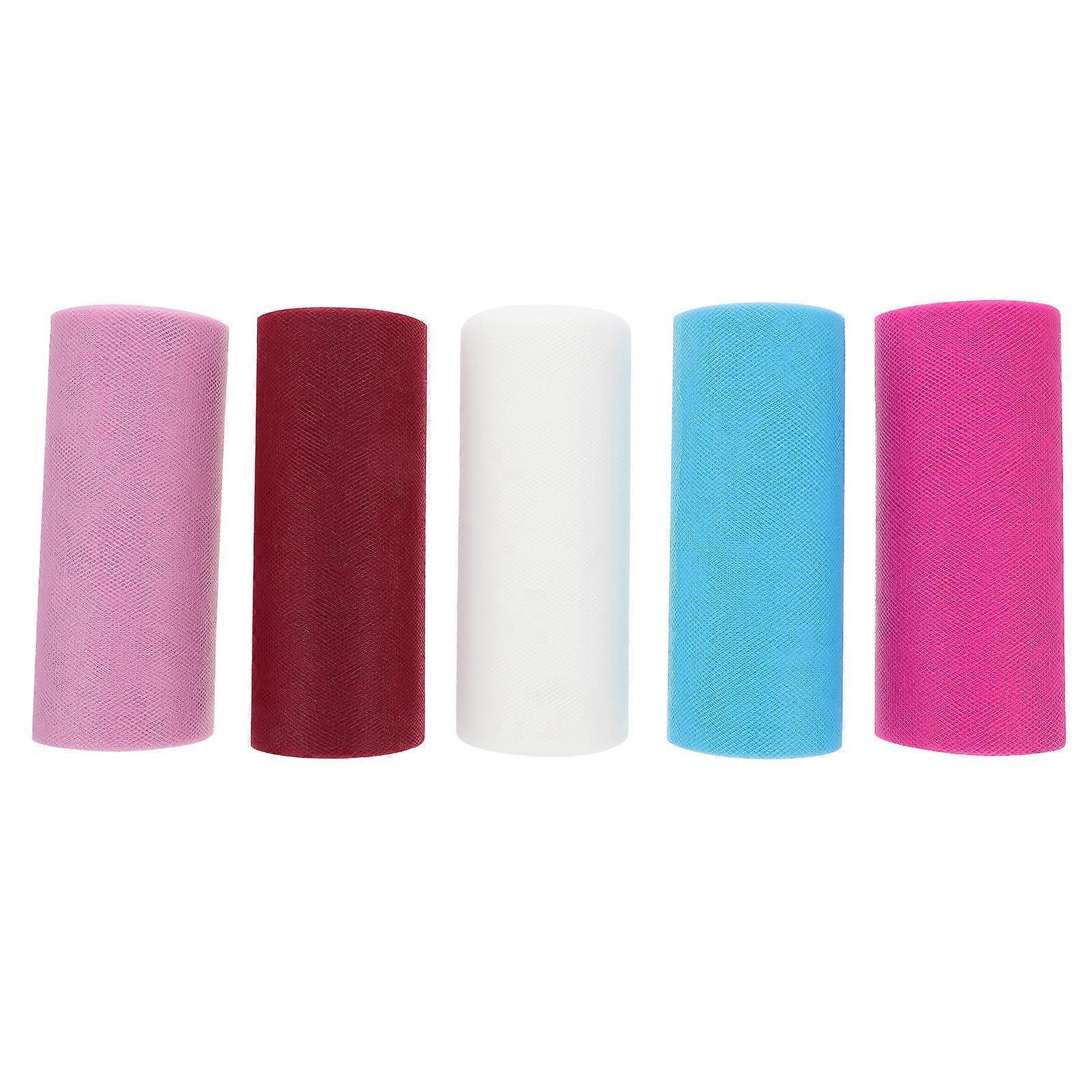 Decorative Craft Rolls Net Yarn Rolls For Party Decoration 15X6.3CM Blue 5Set