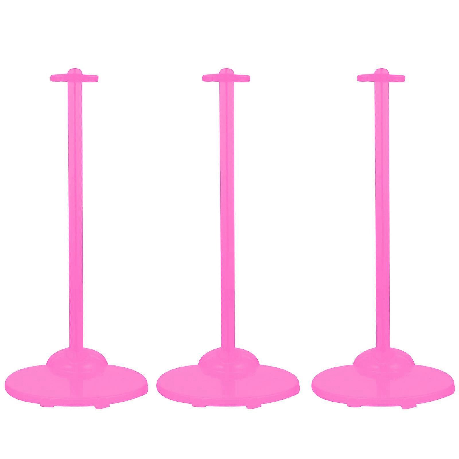 Toy Stands 3Pcs Handmade Dolls Stands Waist Display Rosy Color Practical Brackets For Kids Room